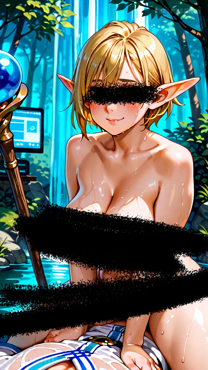 【AIアニメ巨乳美女写真集】Vol.9 ゲームの中で金髪爆乳エルフになってエロエロ性活 – Preview 4