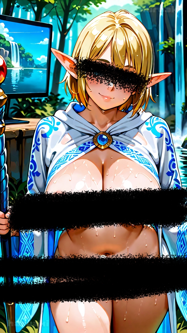 【AIアニメ巨乳美女写真集】Vol.9 ゲームの中で金髪爆乳エルフになってエロエロ性活 – Preview 6