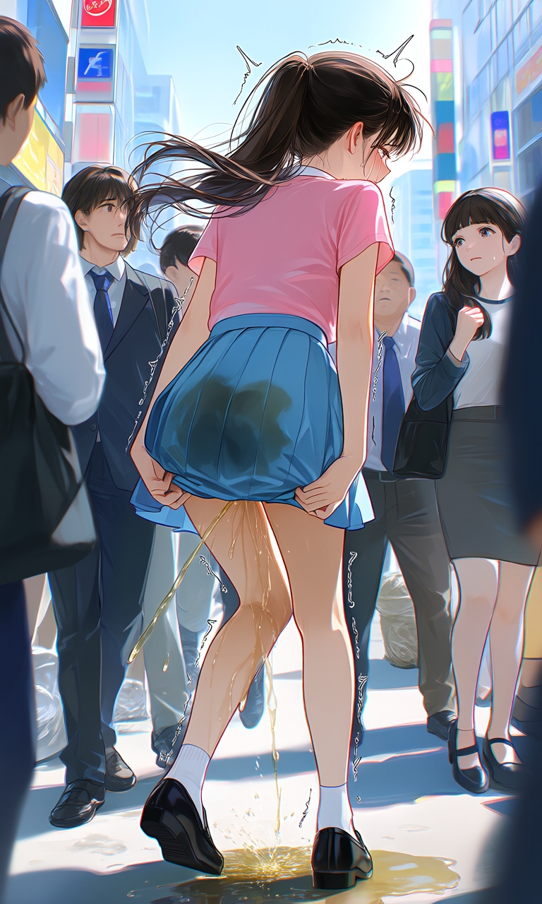 デート中におもらししちゃった女の子