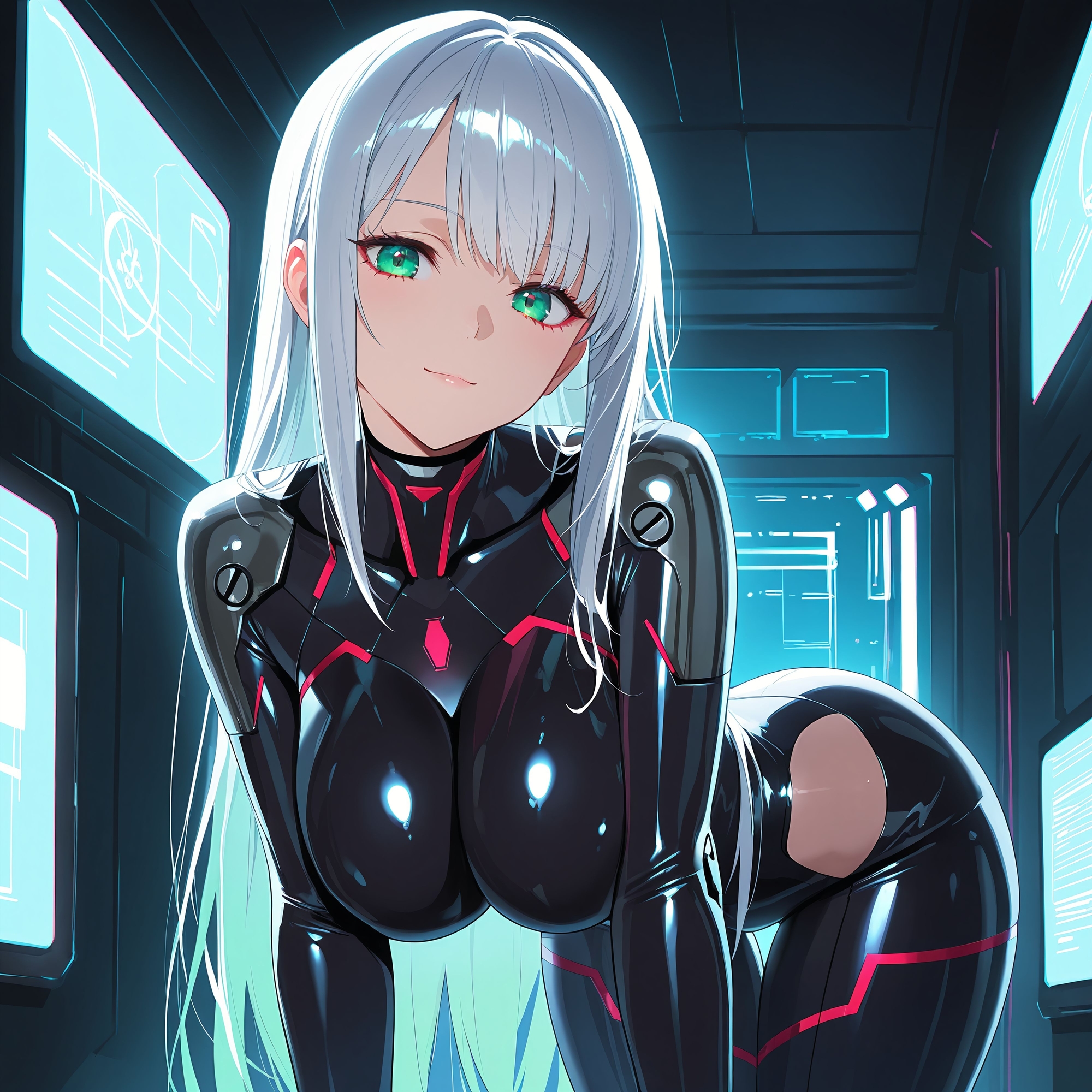 銀髪アンドロイドの甘い挑発