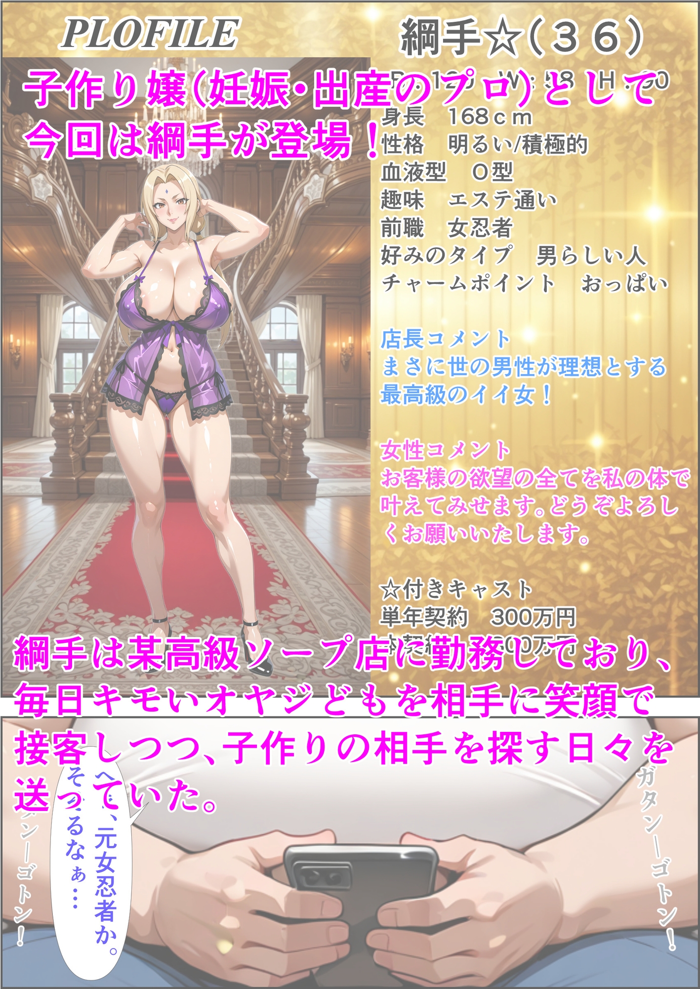子作り嬢 綱手 ～キモオタの赤ちゃんを妊娠・出産する女～