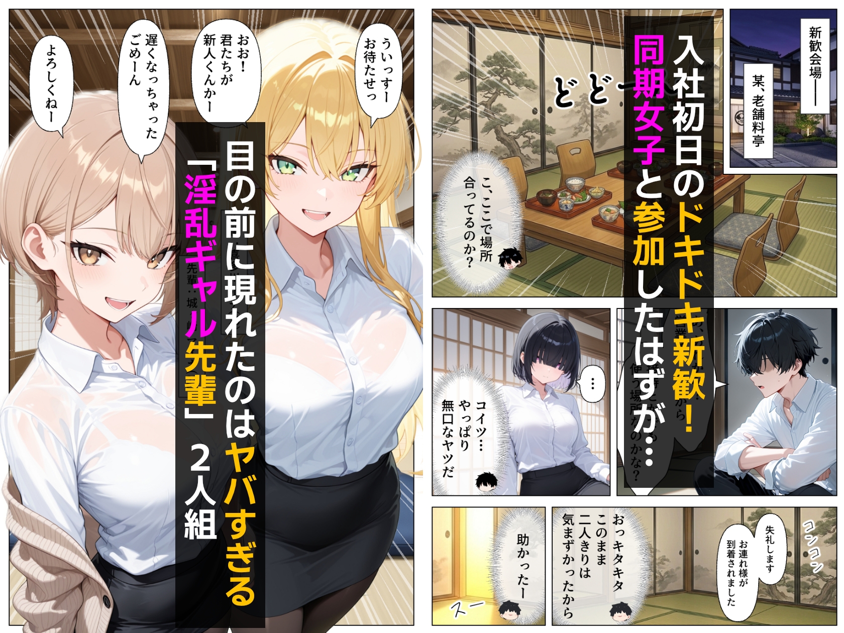 先輩ギャルOLから誘惑性接待_新入社員を「歓迎してあげる♡」ハーレム天国⁉︎