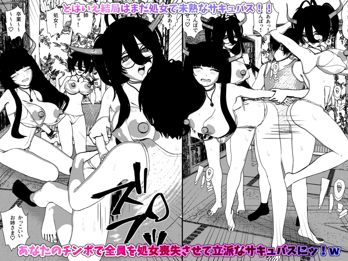 営業下手なサキュバス三姉妹とハーレムセックス