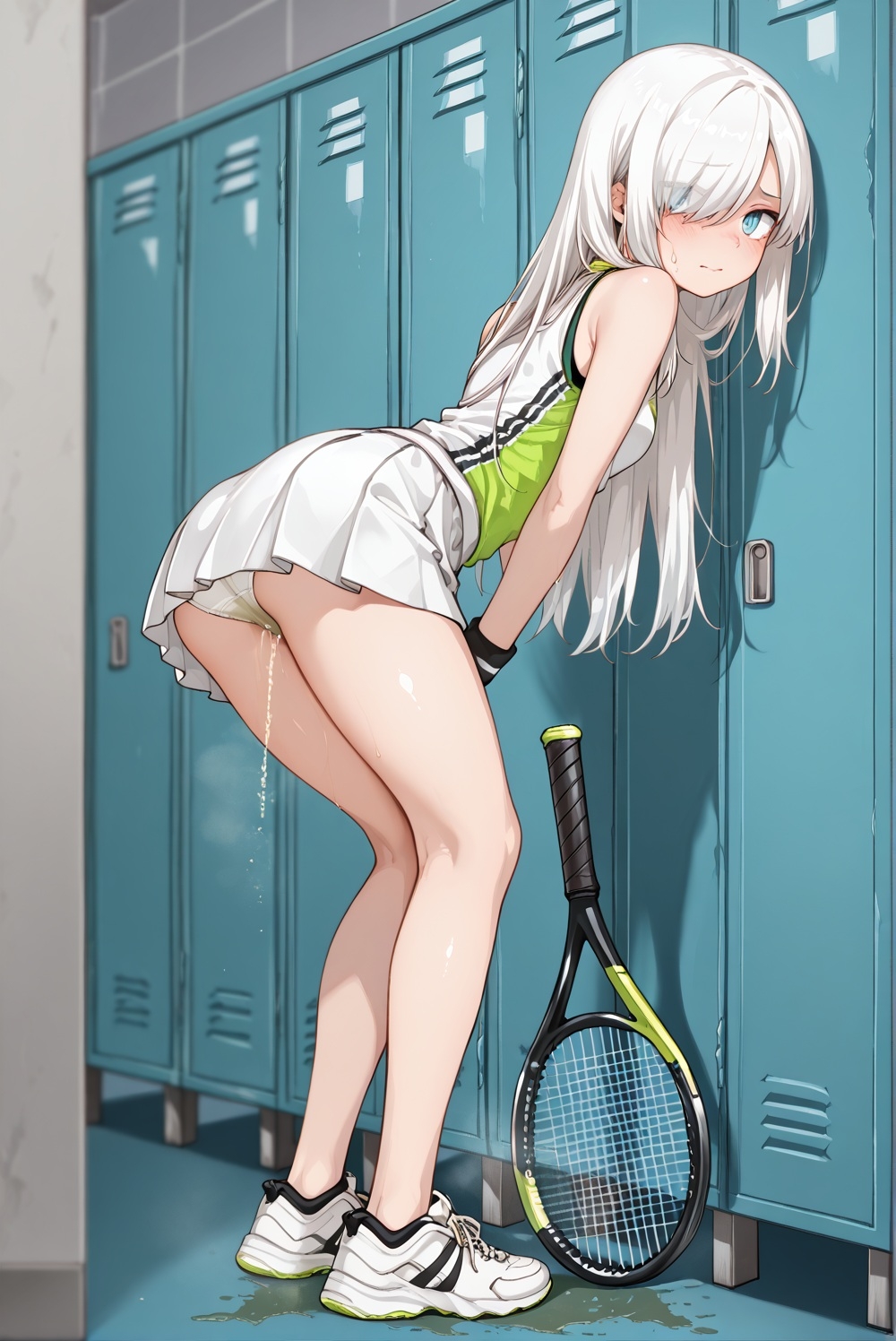 濡れゆくテニスコート