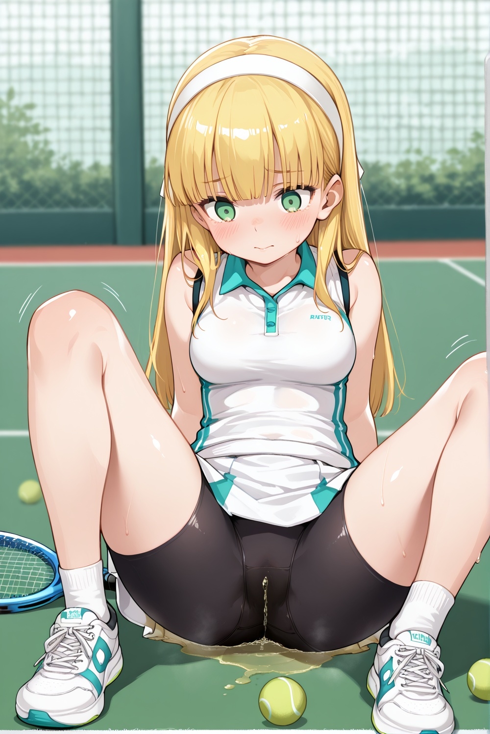 濡れゆくテニスコート