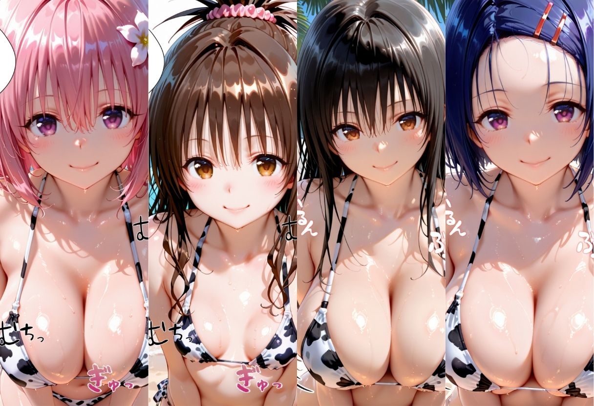 ビーチで牛柄ビキニの美女をナンパして中出しした話 ToL◯VEる編