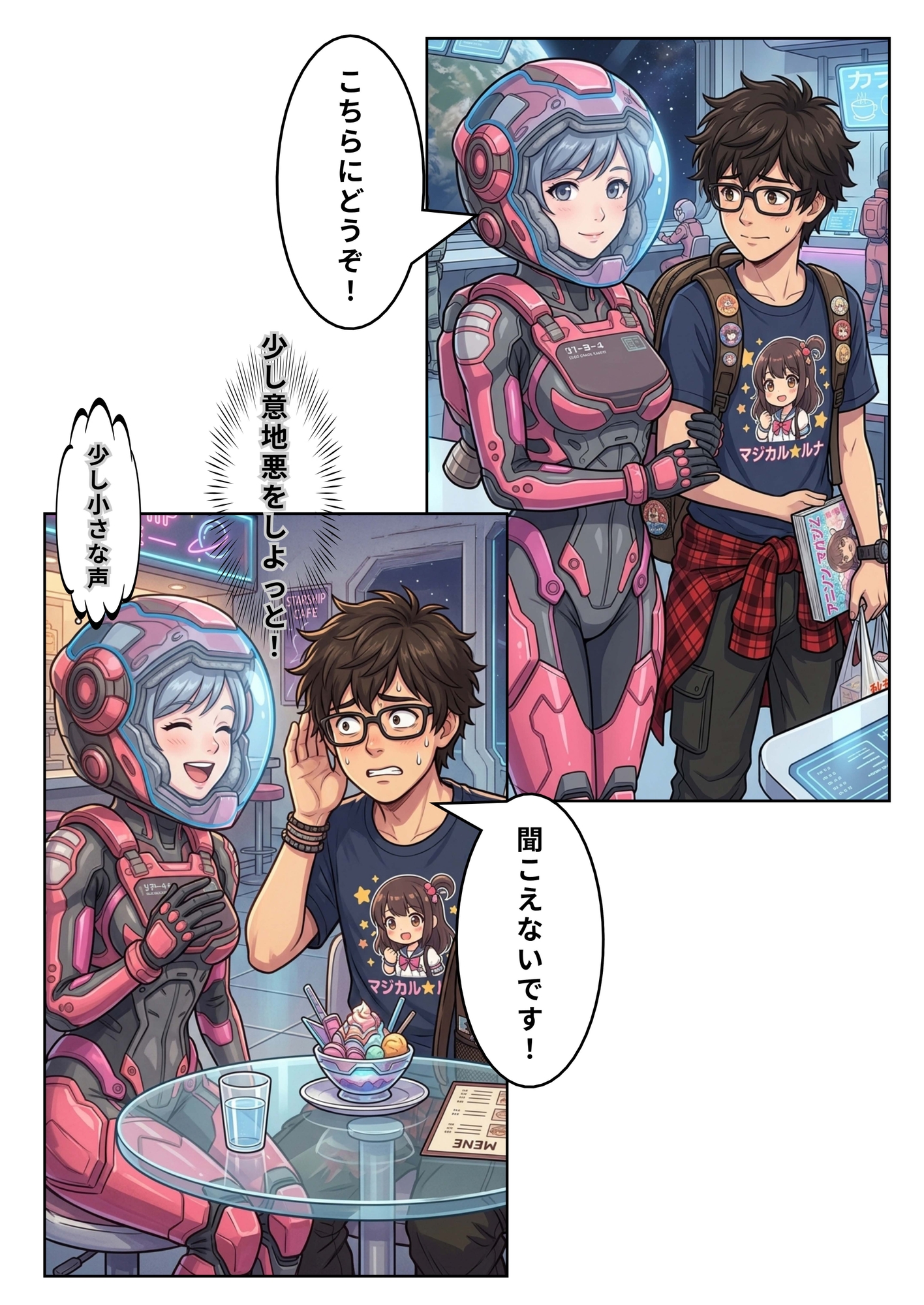 私は宇宙服カフェの店員さん