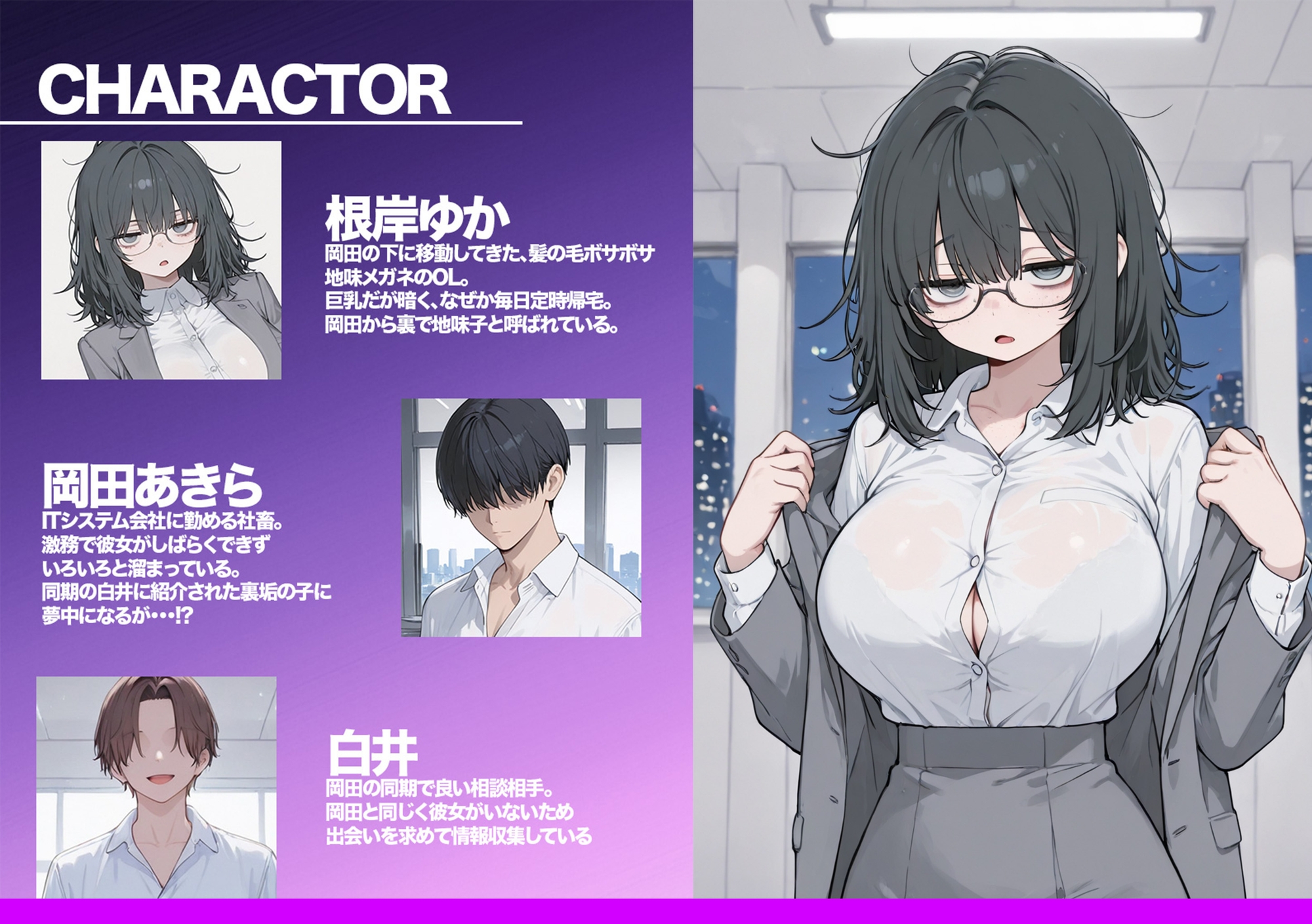 地味ブスな爆乳後輩は実は人気裏垢配信者！?俺専用になり社内でハメ倒した話