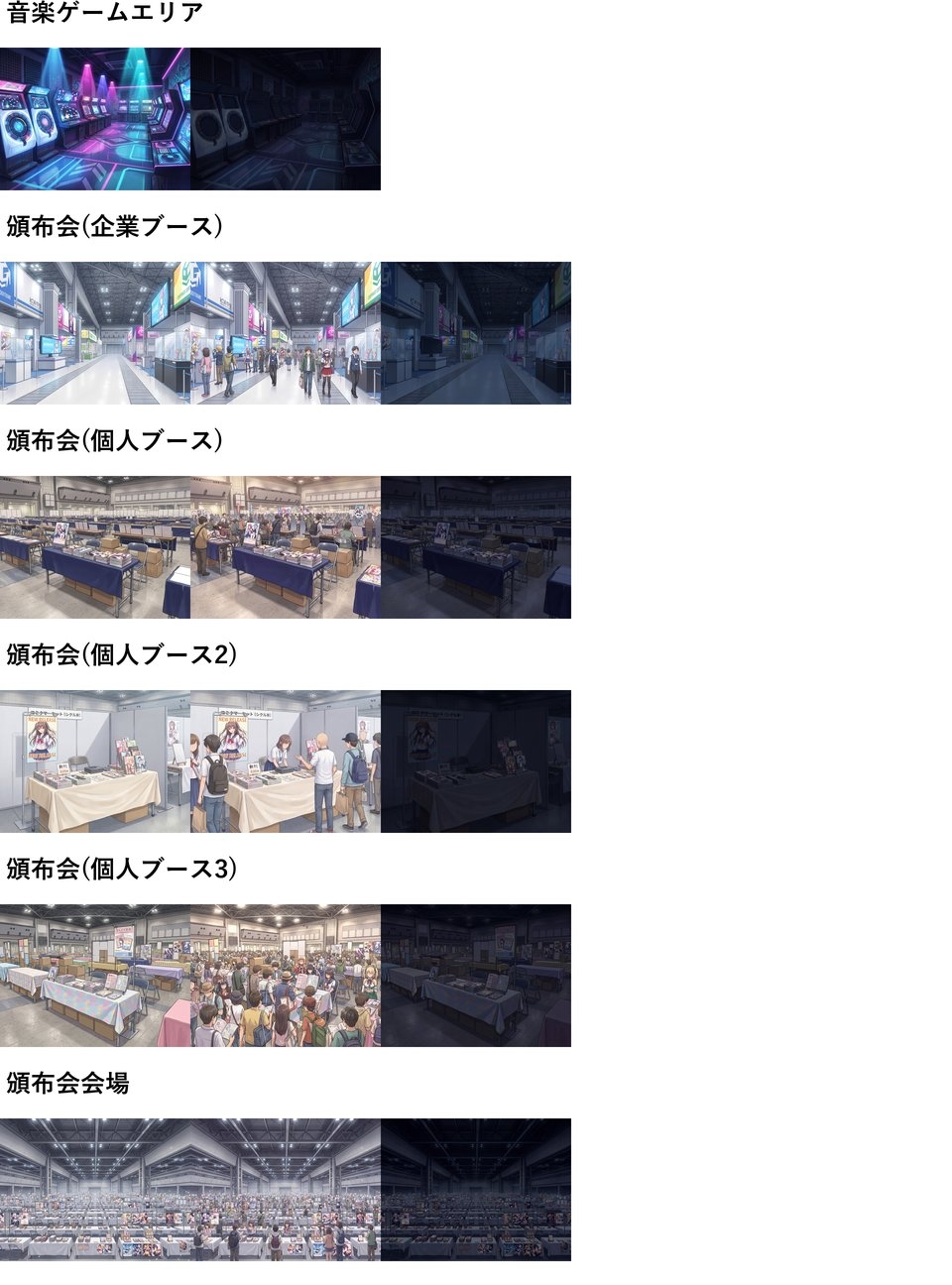 【同一画像高品質差分/79枚】オタク/サブカルチャー背景パック【昼夕夜曇差分】