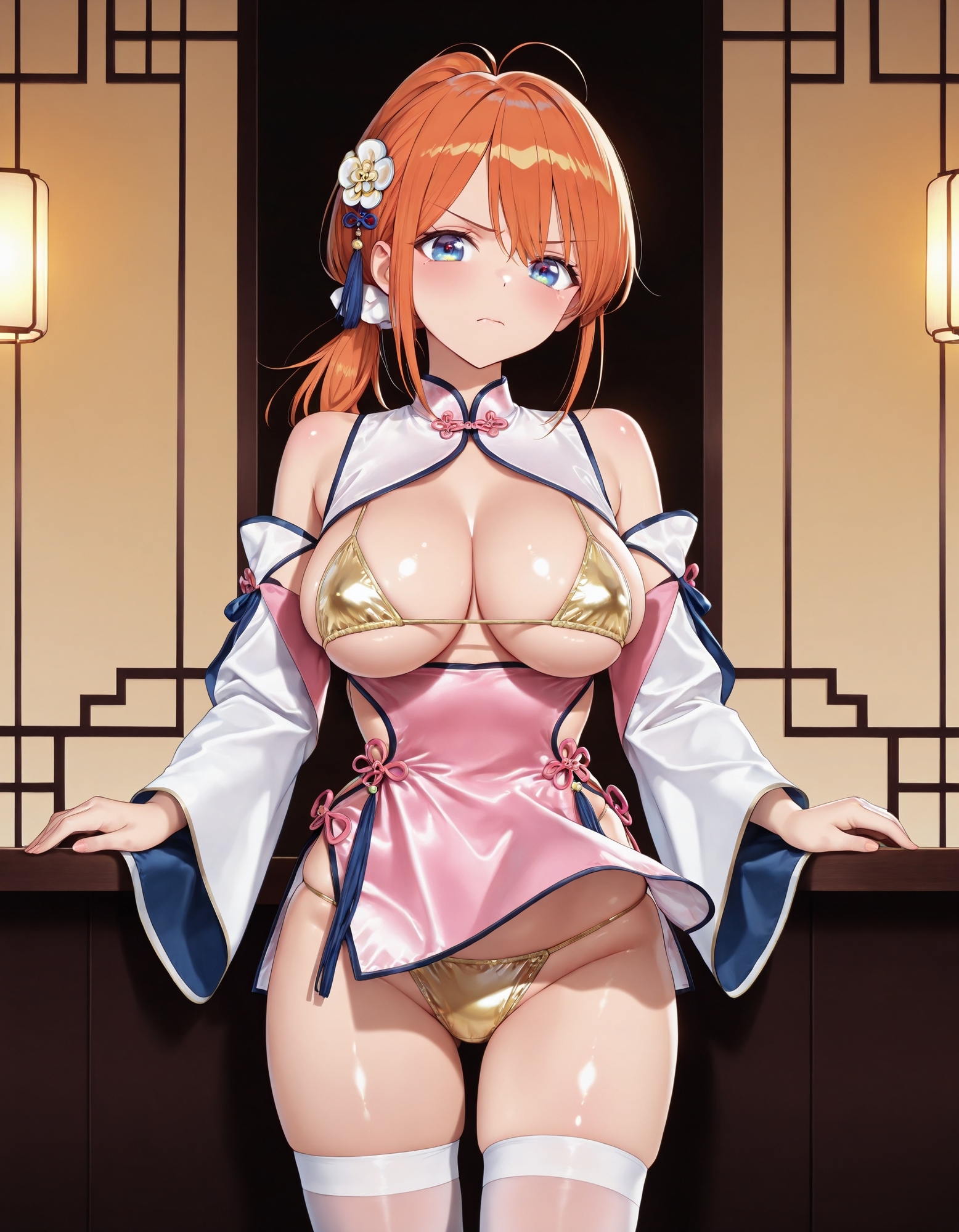 チャイナドレスでパンチラ5
