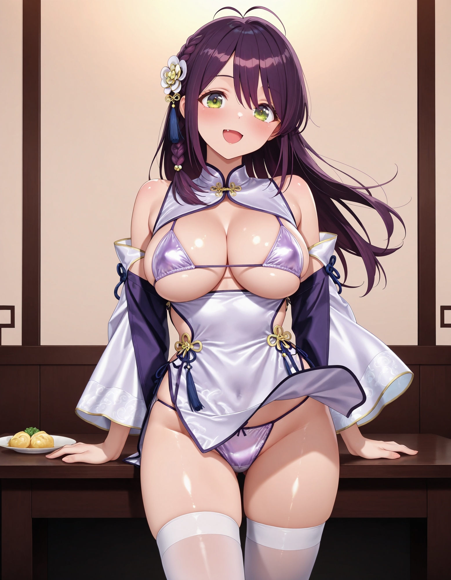 チャイナドレスでパンチラ5