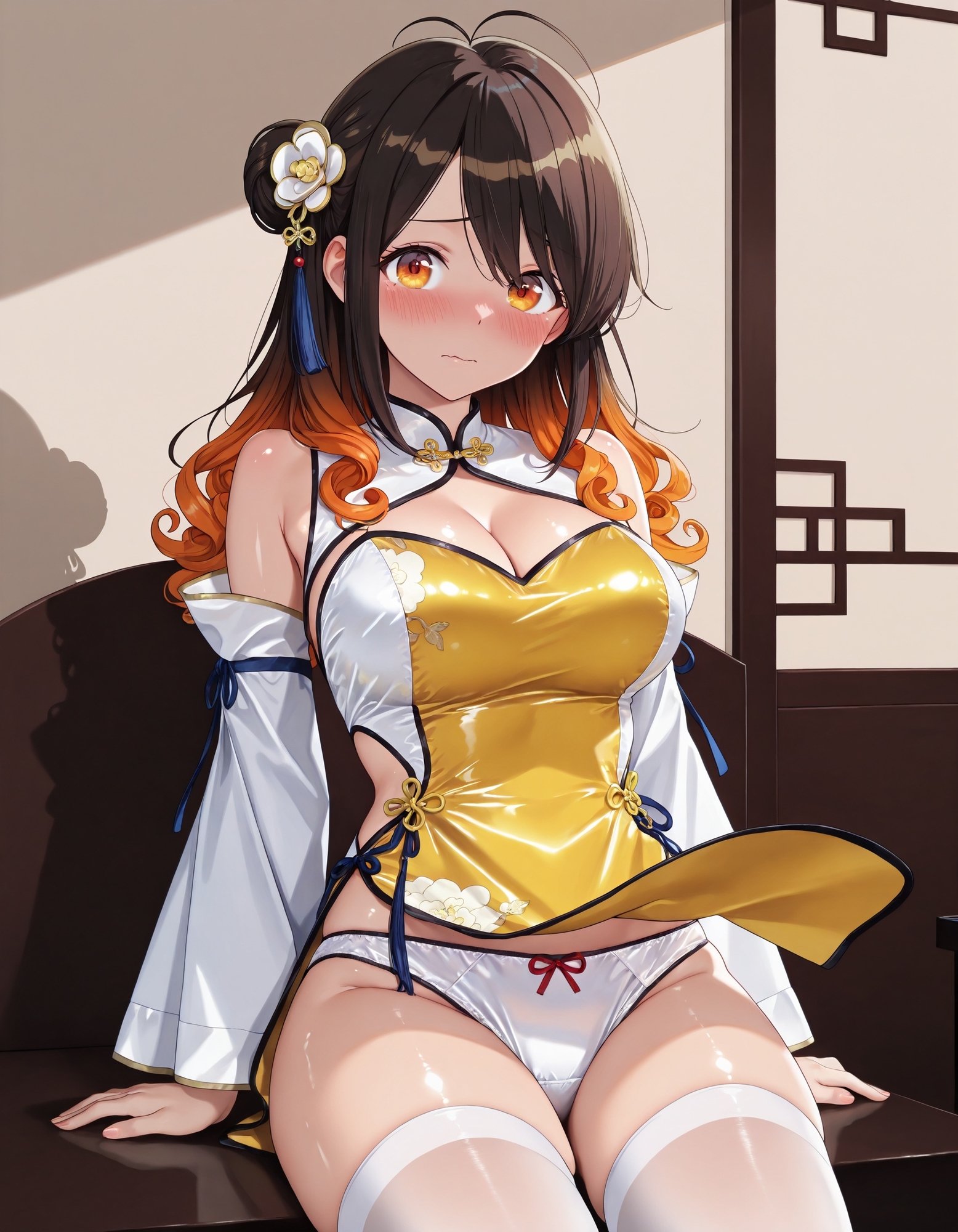 チャイナドレスでパンチラ5