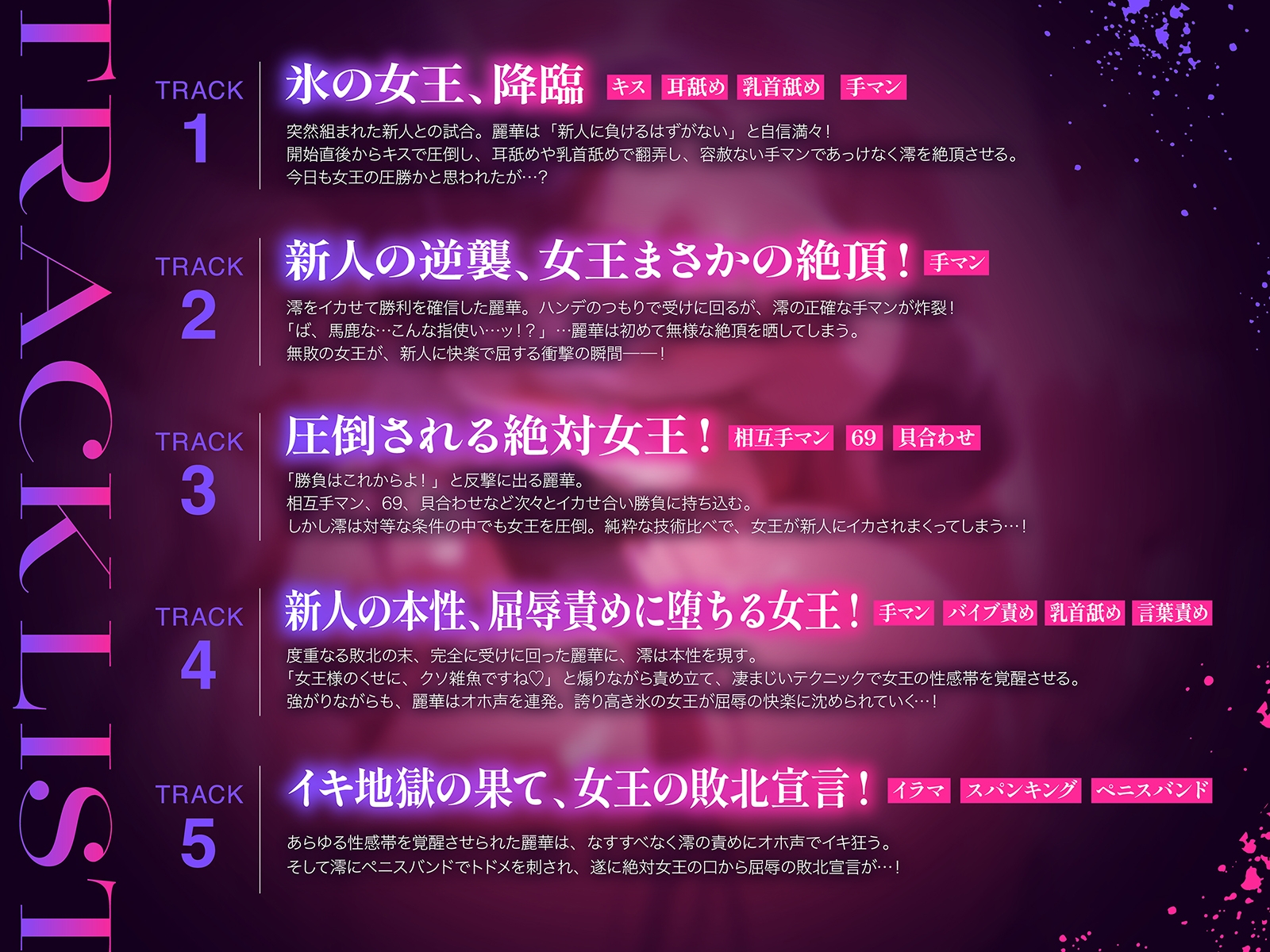 【地下・レズバトル】絶対女王vs謎の新人～無敗の絶対女王が新人選手に圧倒されてイキ地獄！！～【KU100】