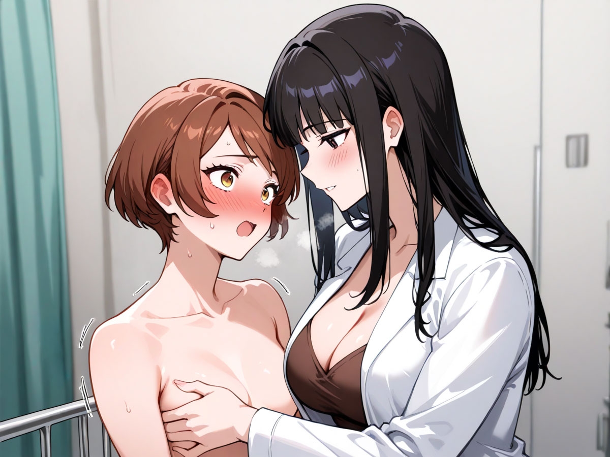 朝起きたら女体化してたので、病院で巨乳女医に診察してもらった結果‥ – Preview 5