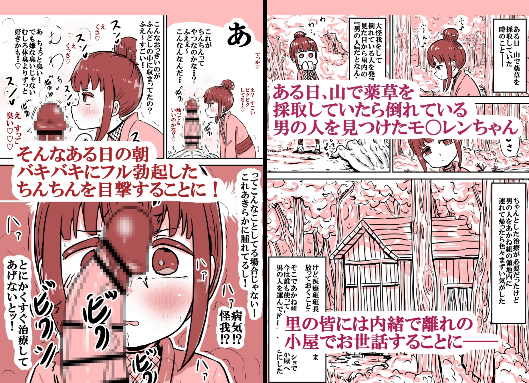 性知識ゼロなのに治療と称して問答無用の逆レ○プぶち犯しセックスで四十発以上も搾精してきて無自覚にボテ腹妊娠出産してしまったくノ一ちゃんの話 – Preview 2
