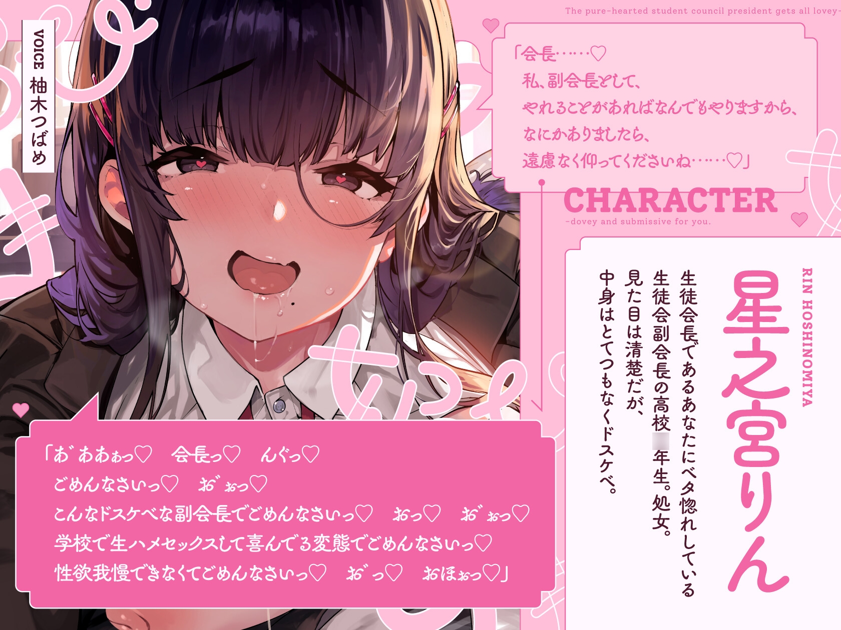 【6/20まで初回購入特典付き♡】清楚でドスケベな生徒会副会長があまあま媚び媚びご奉仕してくれる話♡【KU100ハイレゾバイノーラル】 – Preview 4