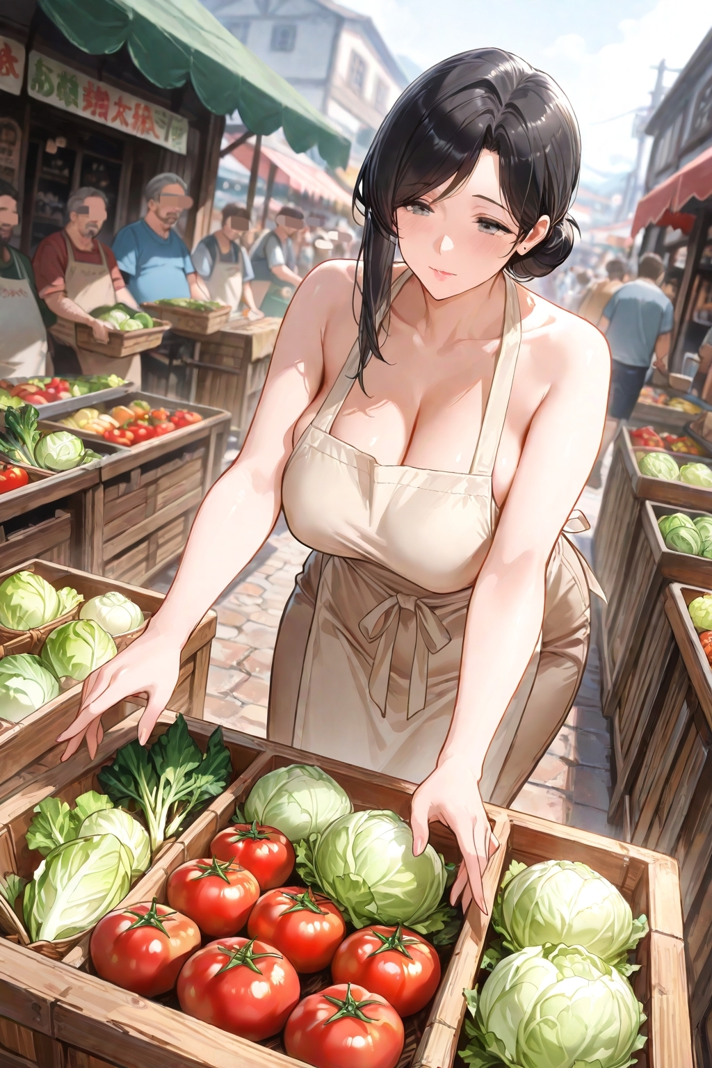 市場の人妻