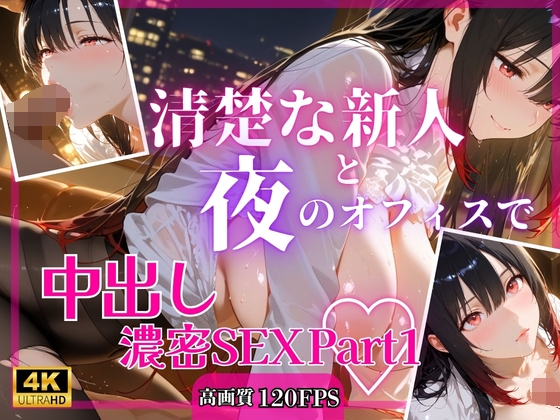 清楚な新人と夜のオフィスで中出し濃密SEXPart1