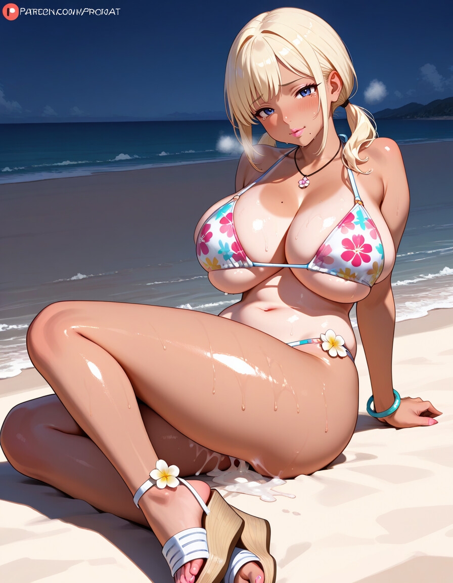 【爆乳・むちむち】151枚 ギャル ビキニ！！ 高画質で贈る、野外ビキニギャルとの濃厚SEX – Preview 10