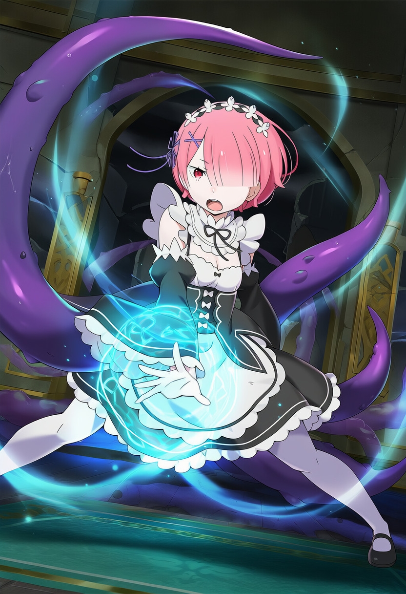 ラム vs ぬるぬる触手