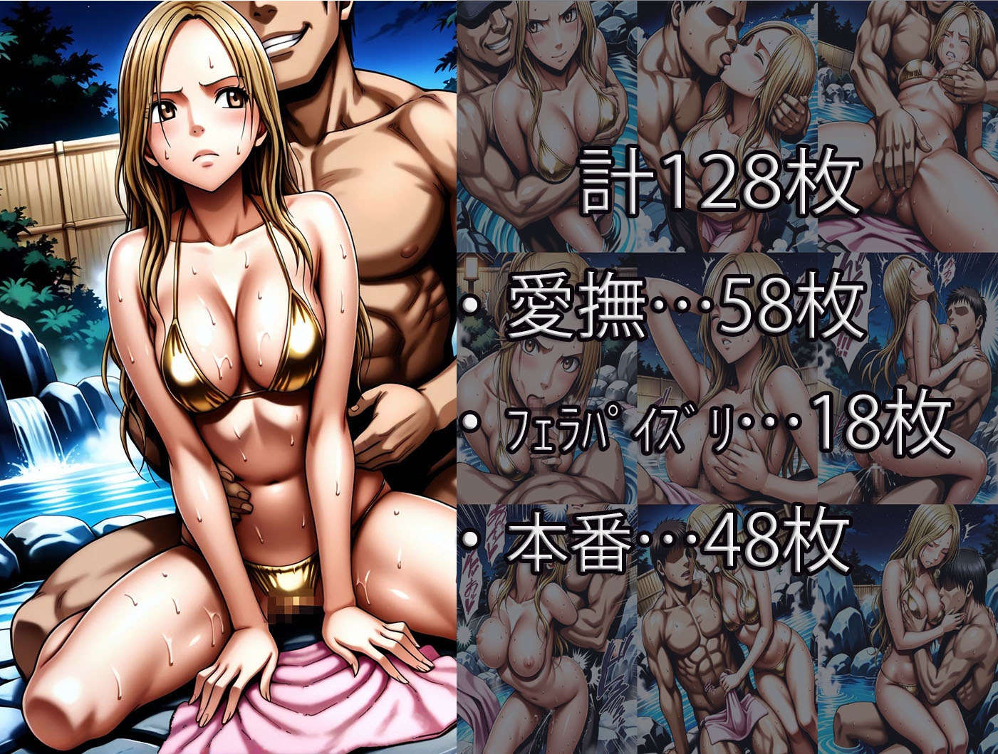 鈴〇彩花・持田〇ずさ・藤浦〇ナタ・南雲〇ゆき【金色ビキニ堕ち】