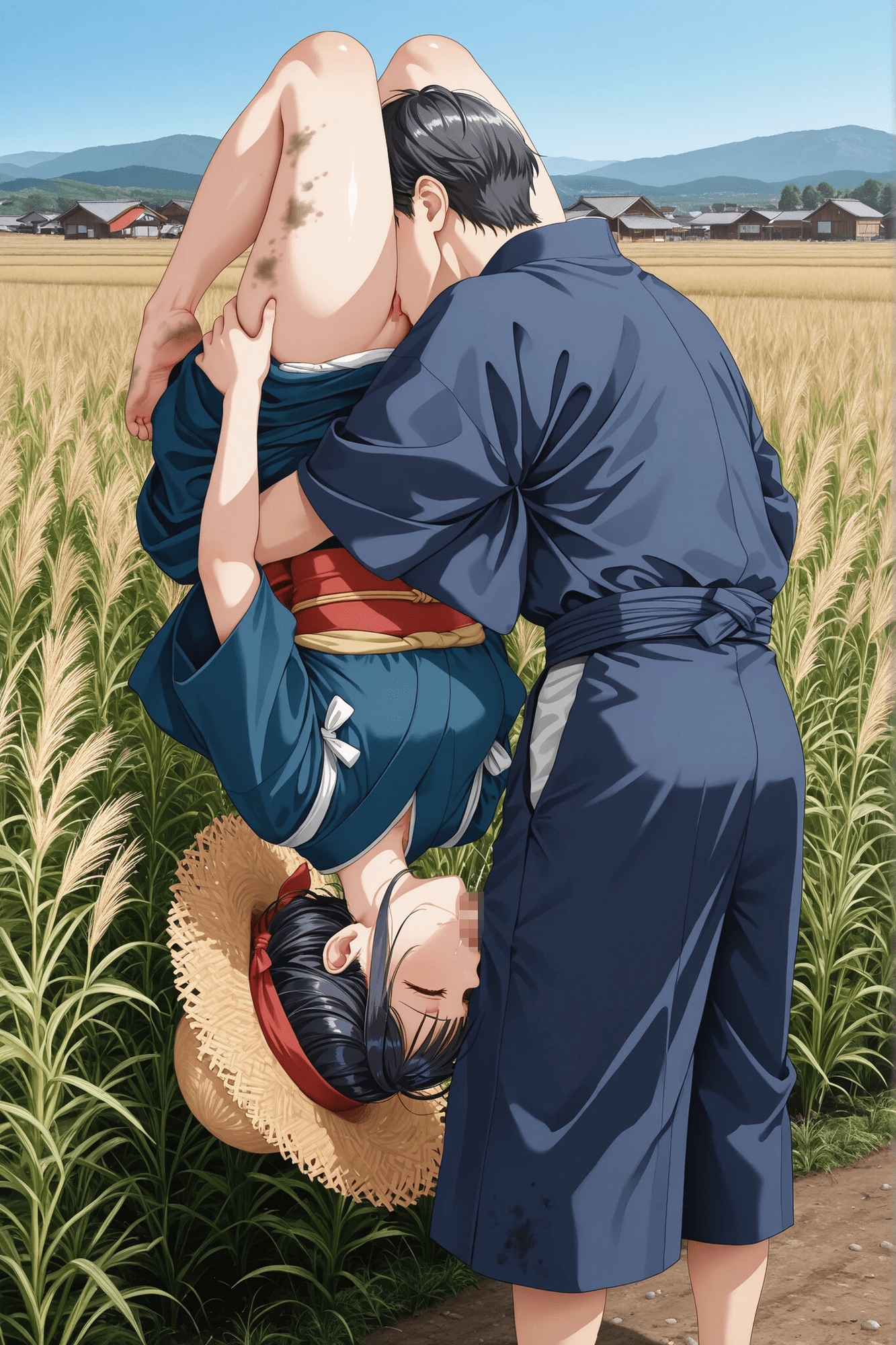 早乙女と田んぼで田植っち！ 私の湿った田んぼにあなたのたくましい苗を植え付けて！