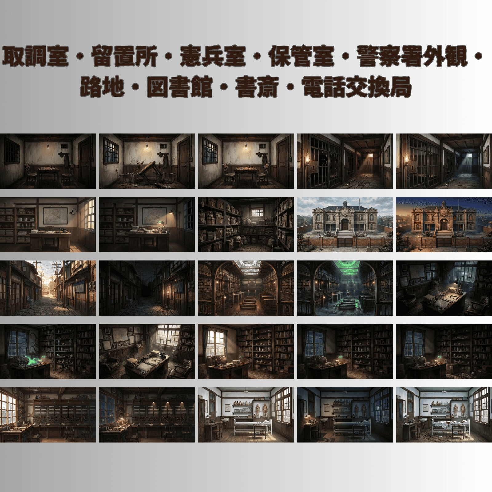 【大正怪奇 背景素材140枚】帝都怪奇譚|昼夜怪奇血痕 差分あり【TRPG背景素材/CoC/ガスライト/ゲーム素材/ココフォリア対応】 – Preview 6