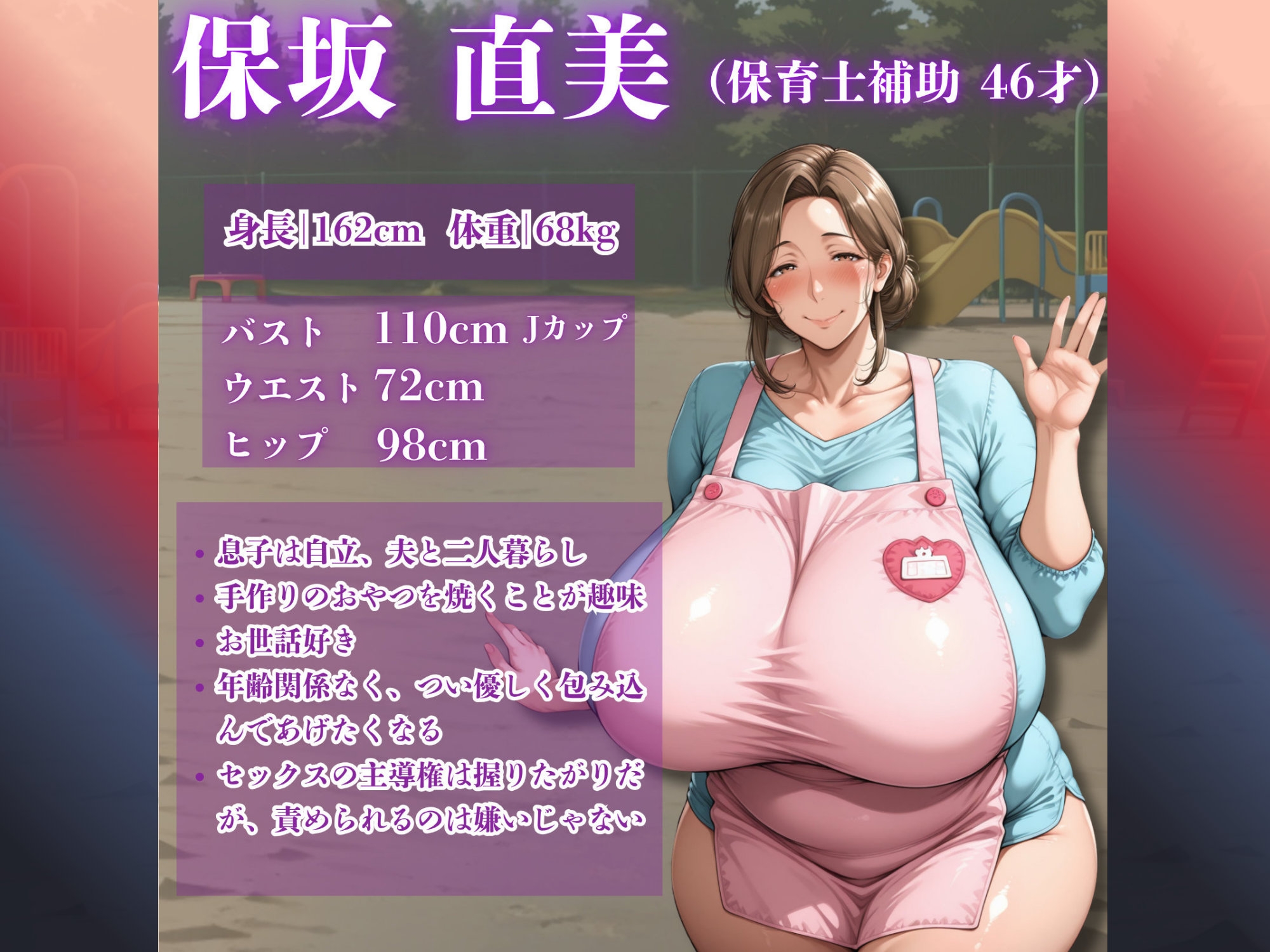 【セリフ入りあり】爆乳保育士補助(46才)なおみ先生デカマラおじさんと中出し搾精あそび – Preview 2