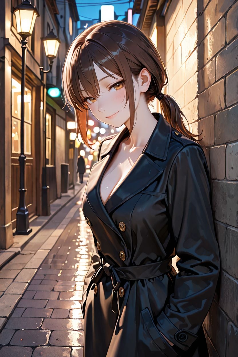 黒コートの女性CG集 Vol.01 夜の誘惑