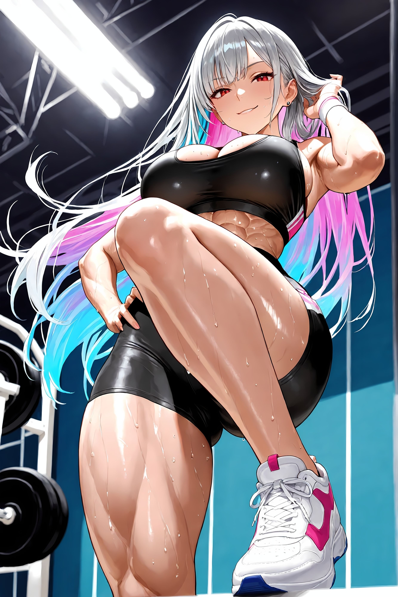 銀髪ジムインストラクター あかりの熱い夜