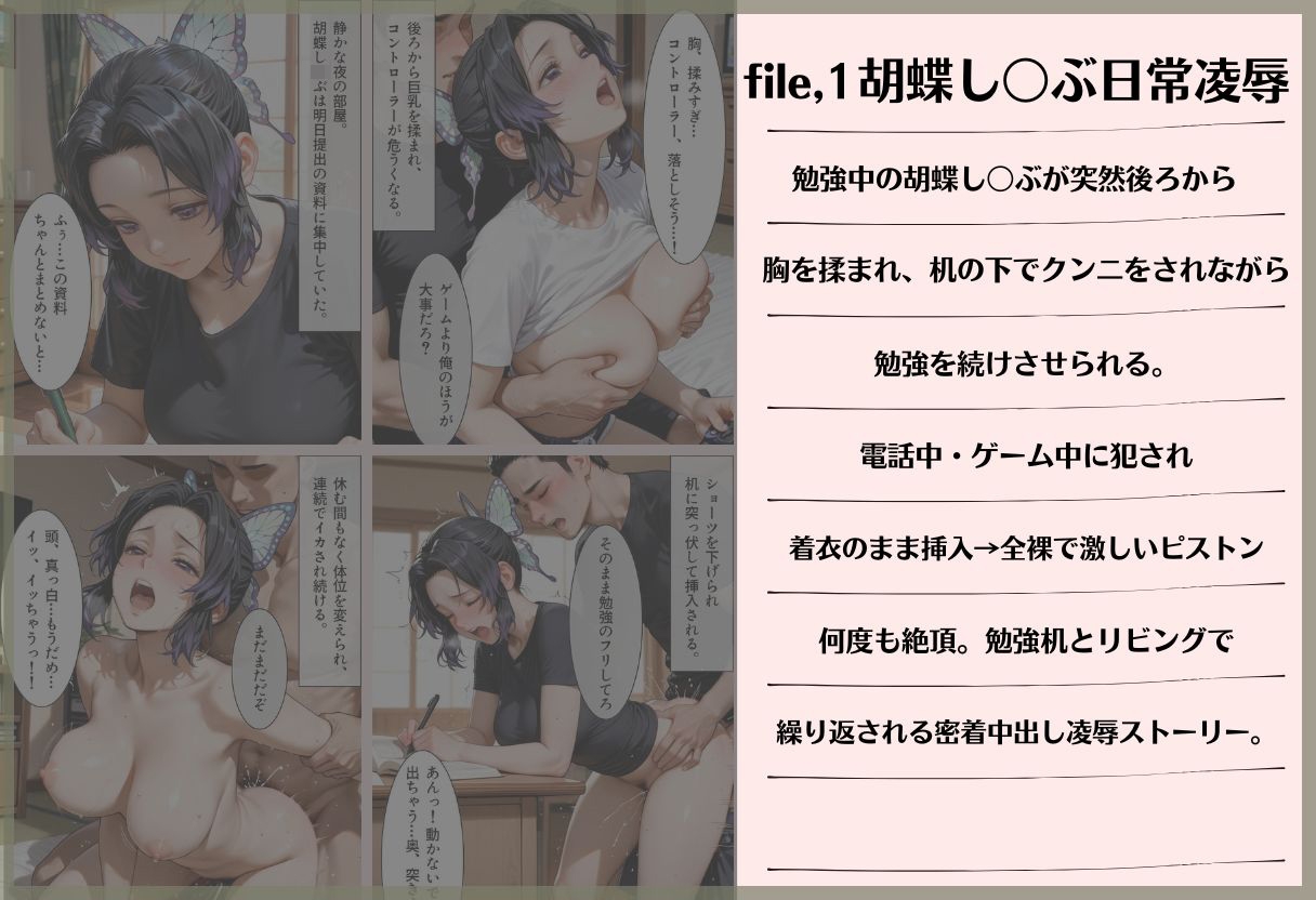 日常凌●〜勉強机で何度もイカされ、汗だく胡蝶し〇ぶをジム更衣室で●す〜
