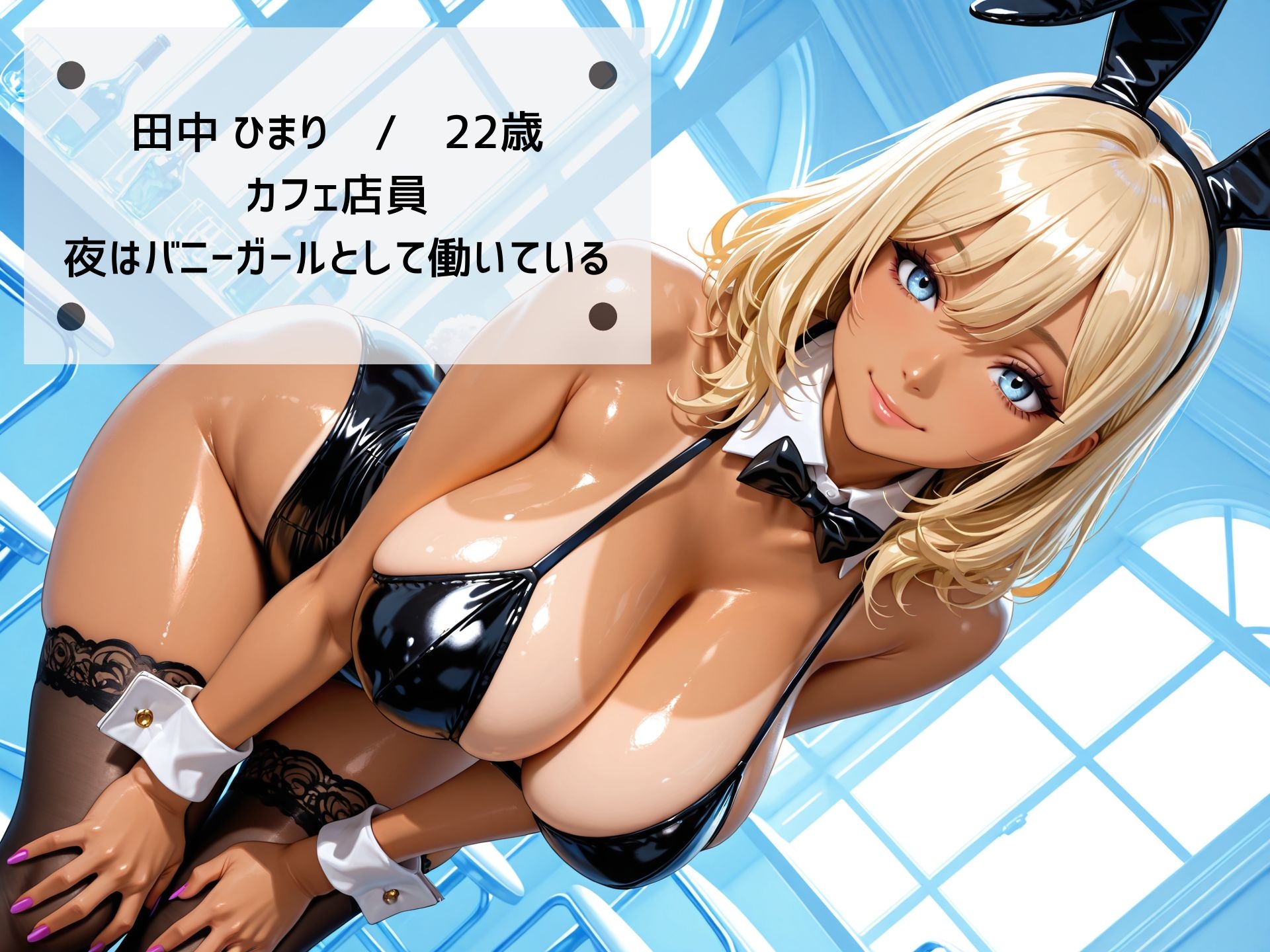 【4K高画質】黒ギャルが巨乳を揺らして濃密セックス！ むっちり巨乳バニーの日焼け跡がエロすぎる！！