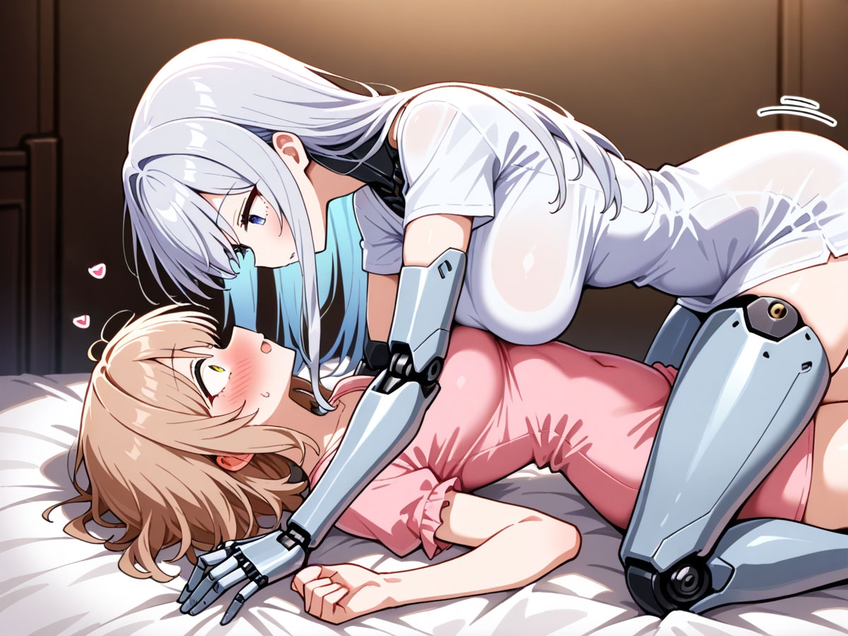 【百合】彼氏の家で見つけた美少女アンドロイドを起動してみたら、えちえちモードで襲われた‥