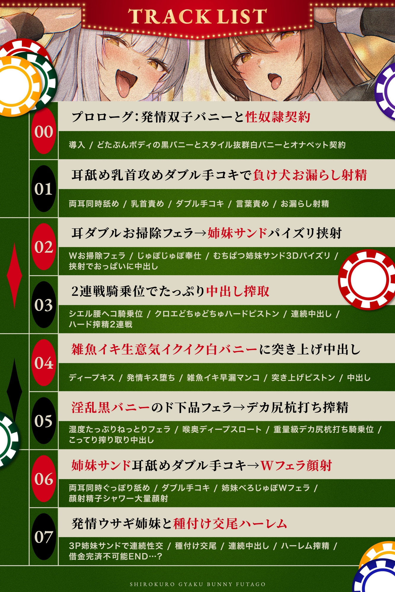 【黑白兔女郎×双胞胎姐妹×逆推3P阿嘿颜】败北监禁榨精后宫♡舔耳手交・双人口交&乳交夹射・杂鱼秒射骑乘位&肉感打桩抽插连续浓厚播种内射交配 – Preview 7