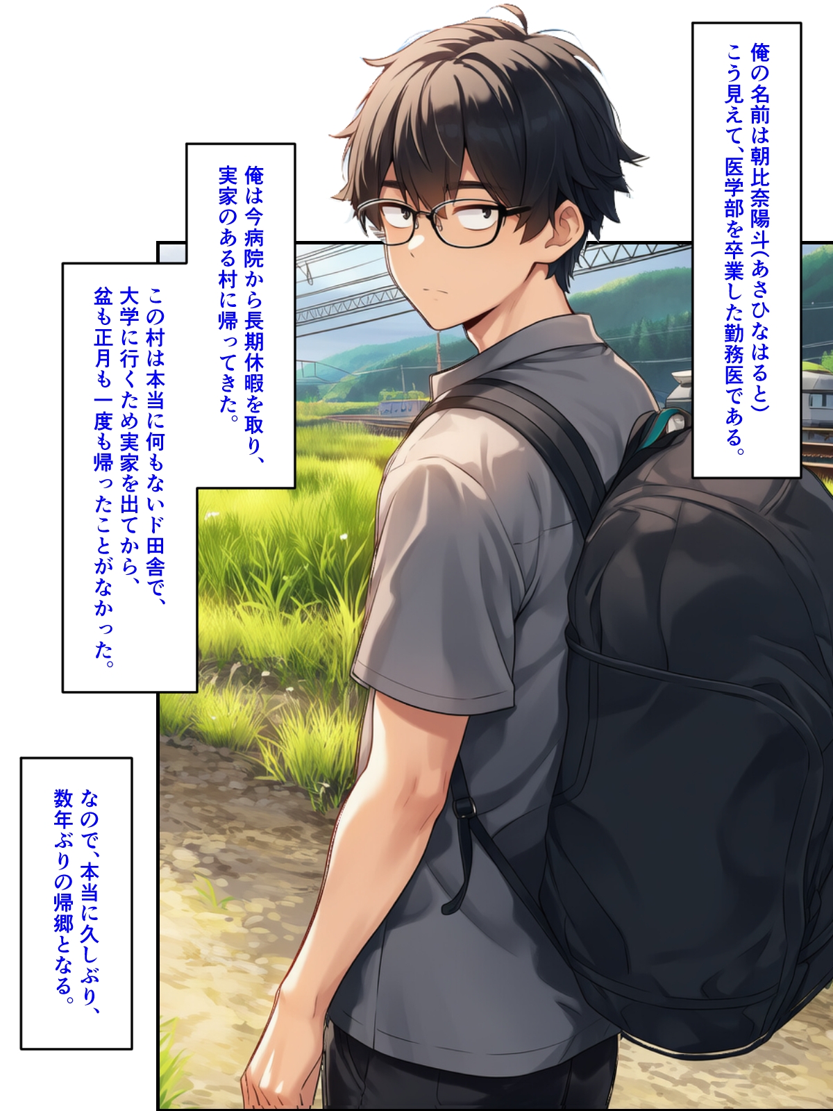 久しぶりに帰った田舎で、幼なじみと思い出巡りする話