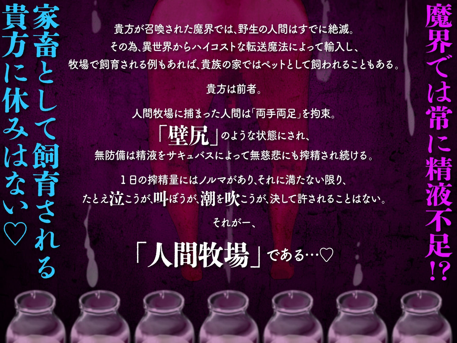 【搾精家畜生活】人間牧場-貳-サキュバスが経営する牧場で、食用精液をひたすら搾られ続ける生活 – Preview 5