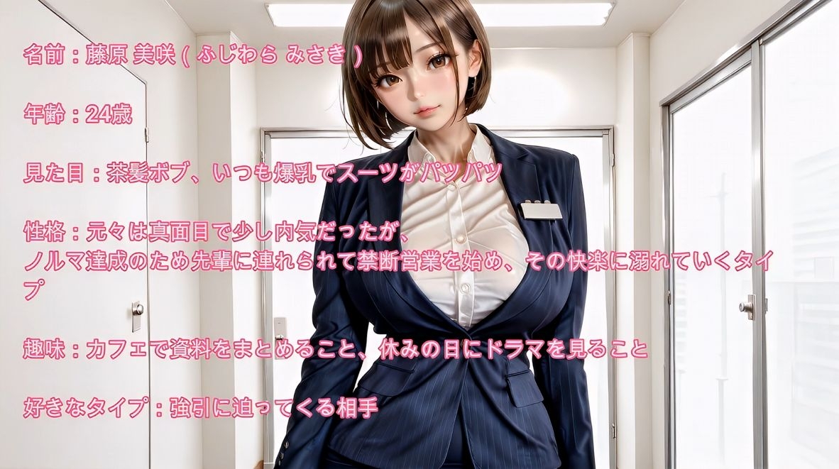 【4K】爆乳の保険営業OL。ノルマの為に禁断の枕営業で闇堕ち
