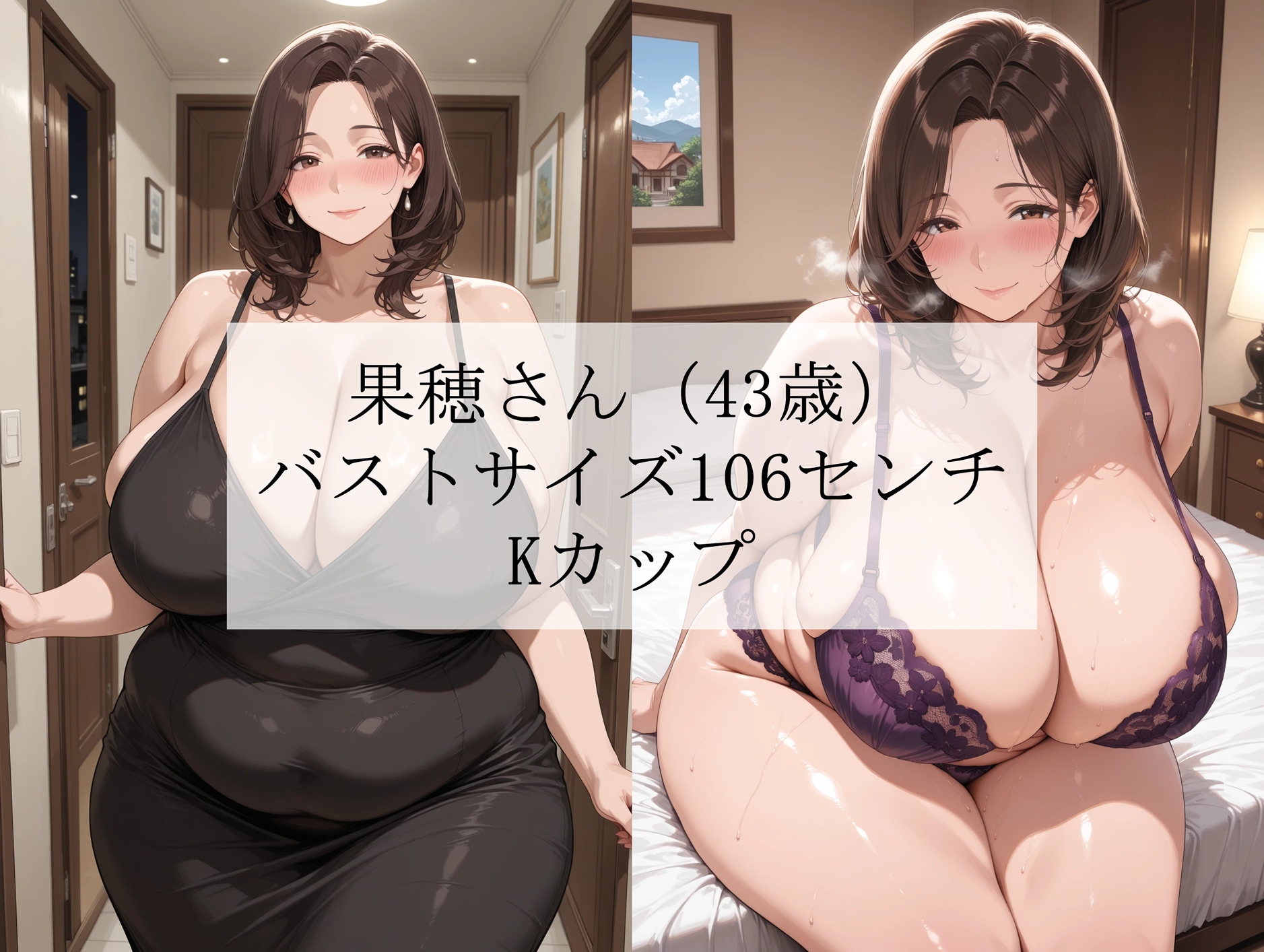 隣の部屋の豊満人妻に濃厚な熟女テクで何度も搾精され続けたボク<漫画風吹き出しセリフ付CG集> – Preview 2