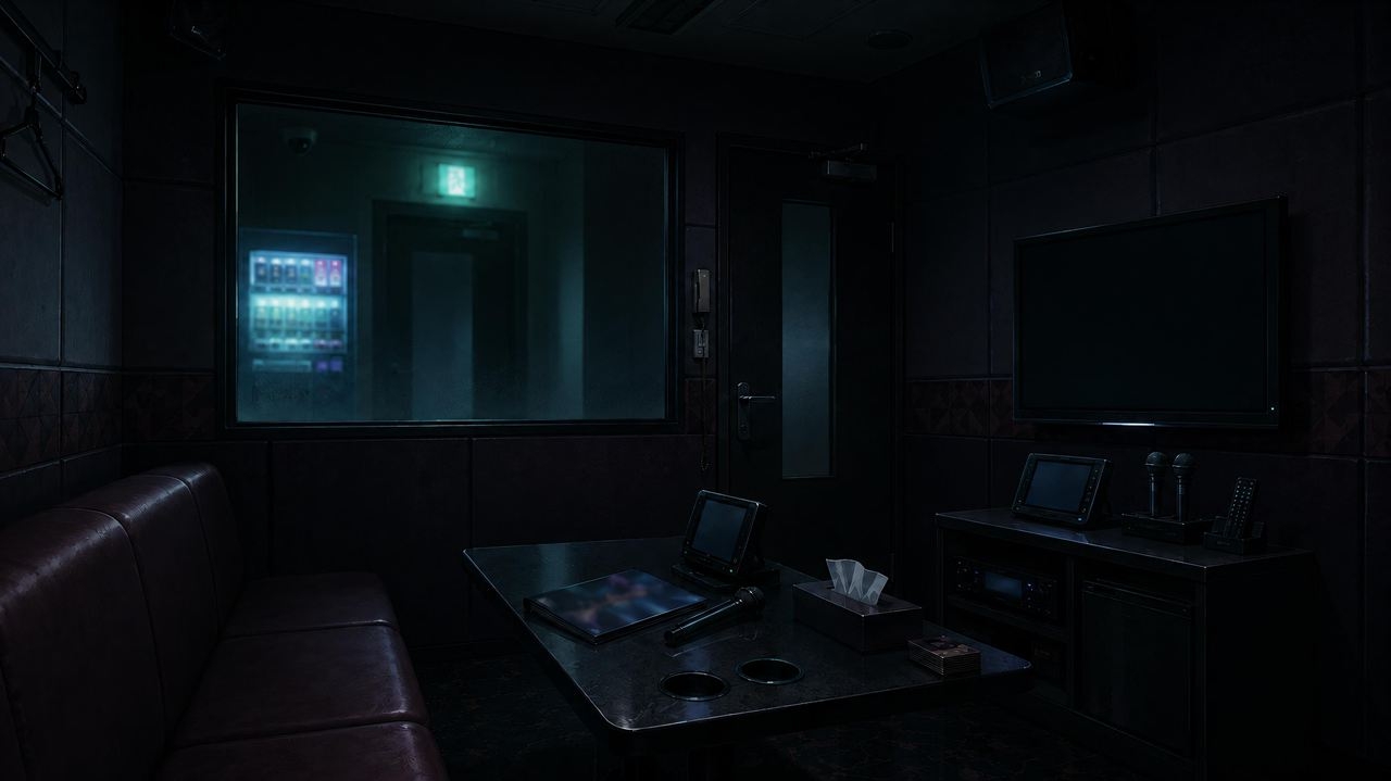 だれもいない深夜のカラオケボックス|背景差分素材60枚【TRPG/CoC】
