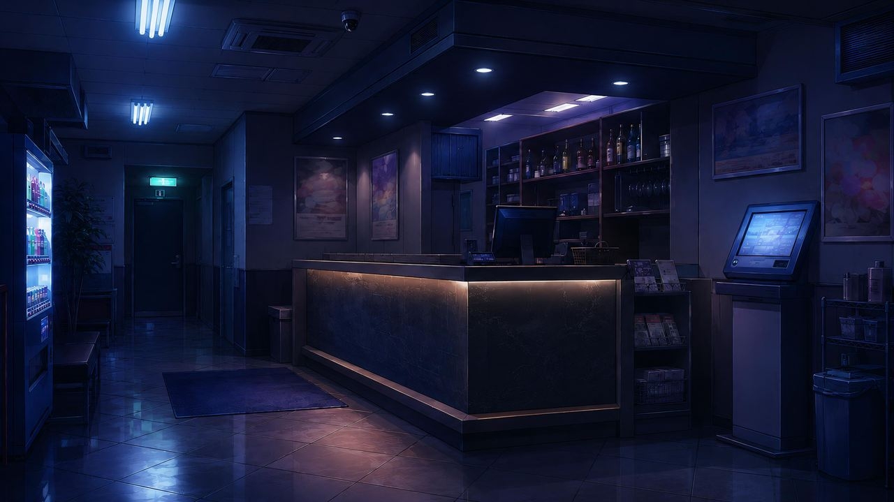 だれもいない深夜のカラオケボックス|背景差分素材60枚【TRPG/CoC】