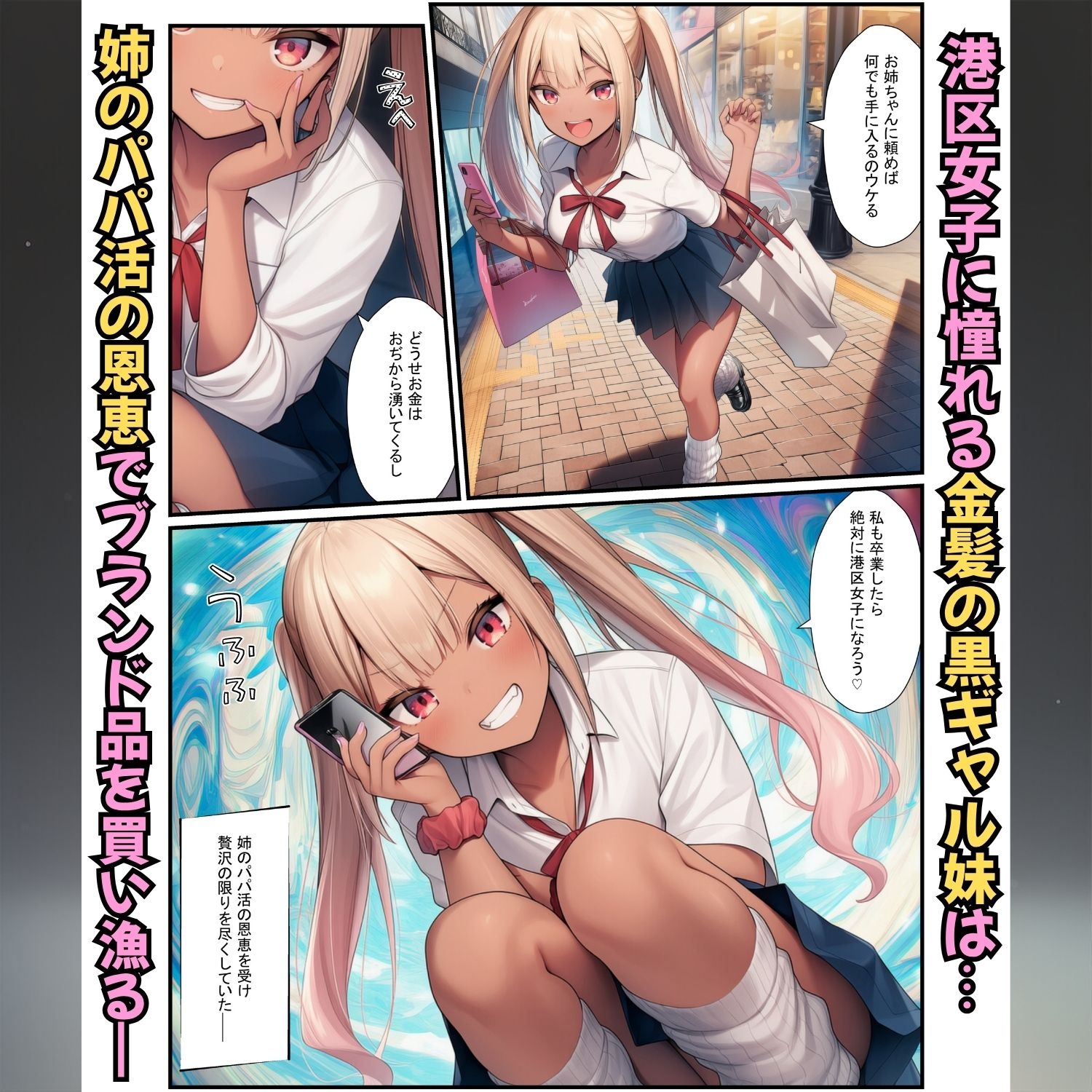 港区女子に濃厚種付け！白ギャル姉と黒ギャル妹がタワマンおぢに屈服してメス堕ち