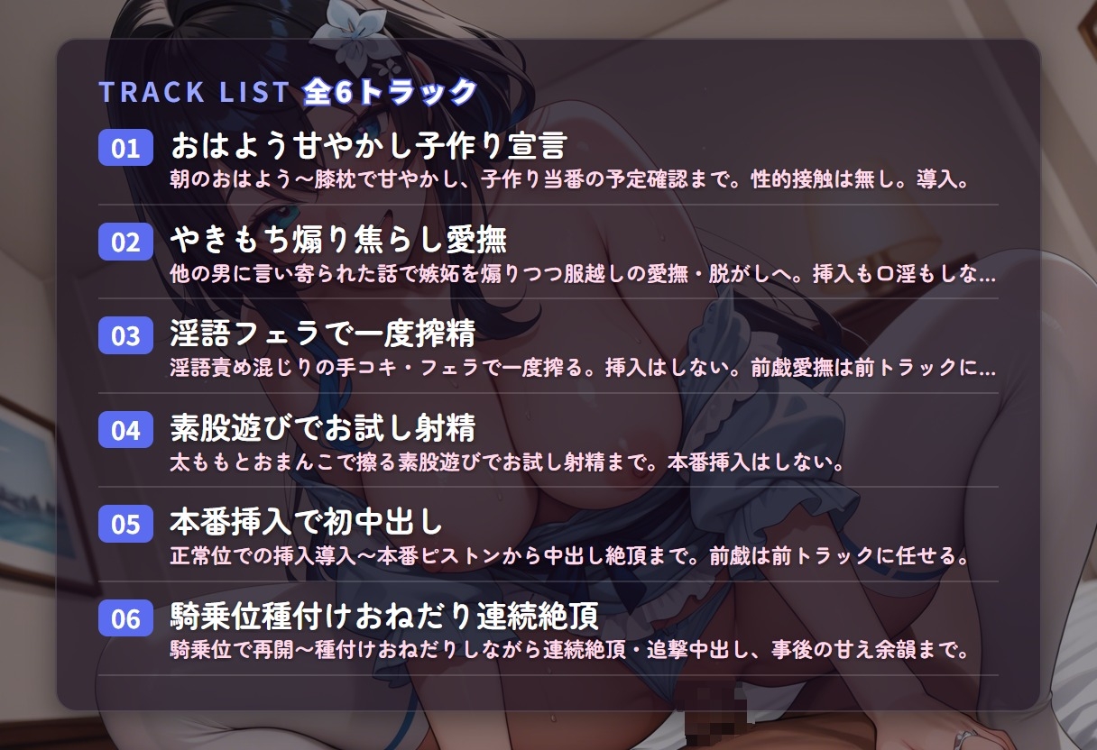 【嫉妬スパイス×淫語子作り】甘やかし新妻のあなた専用孕ませ当番 ～やきもち煽って種付けおねだり♡～(全59分) – Preview 3