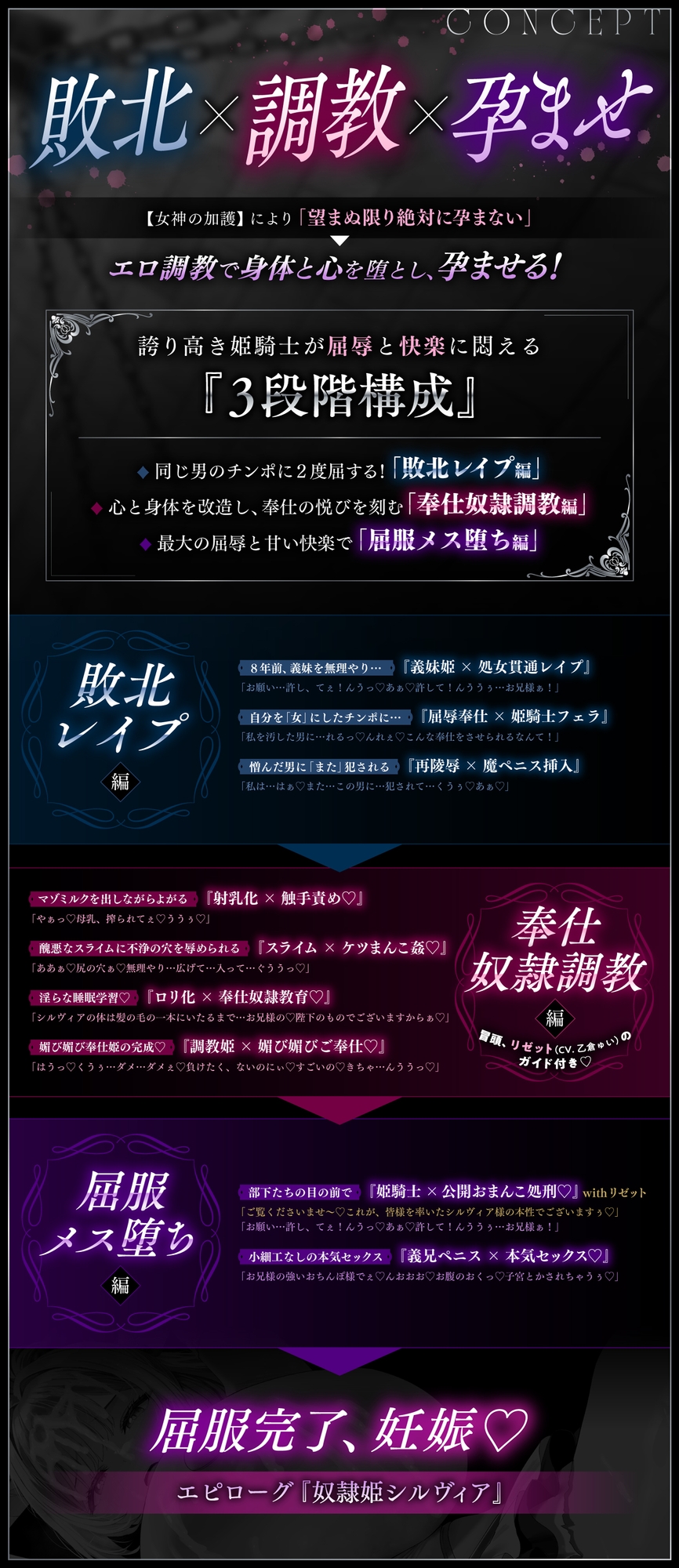 【姫騎士×再敗北】「殺したいほど憎い男に、また犯されて…」仇のチンポで孕ませ調教♡Hカップ姫騎士が『専属奉仕奴○』に堕ちるまで✅豪華特典付き✅ – Preview 6