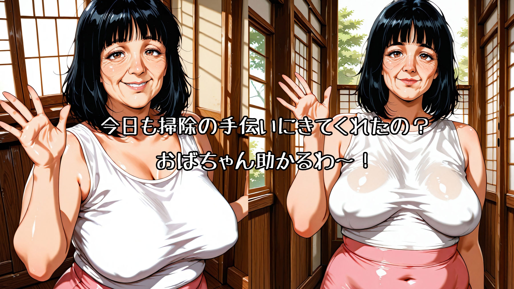 近所のおばちゃんの家に掃除の手伝いに行くとパンツが見れるから好きだった