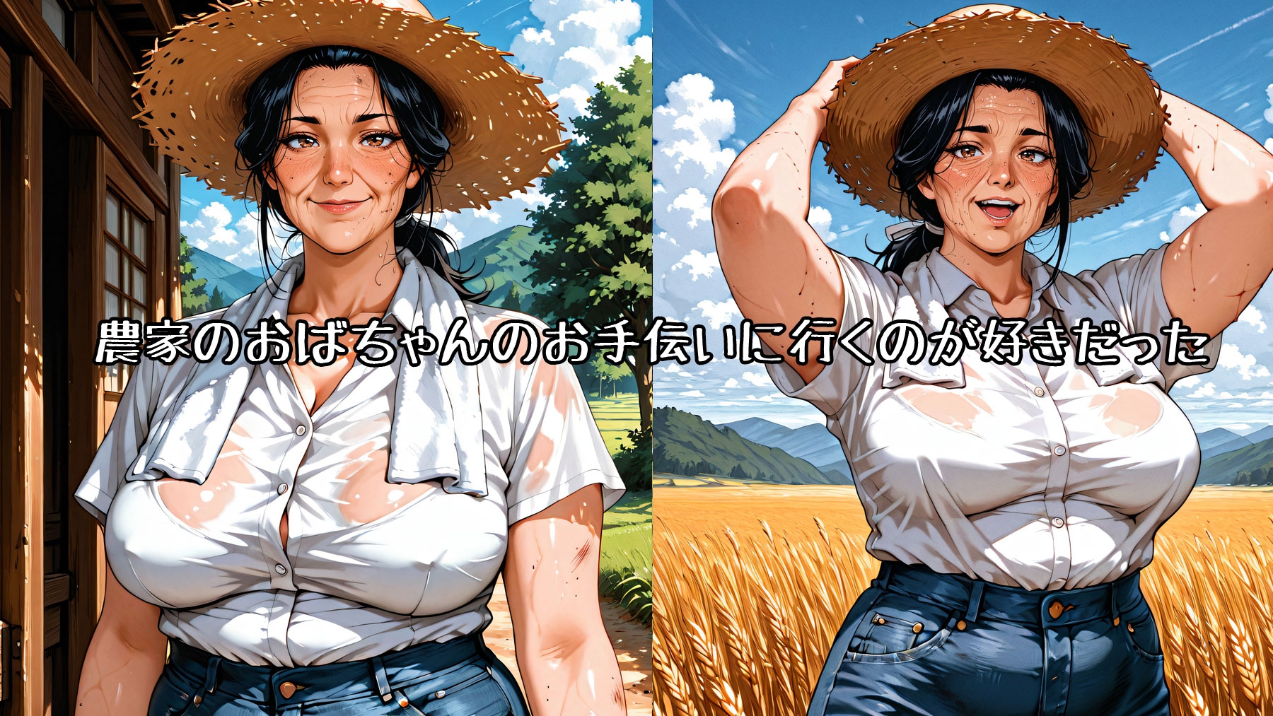 農作業の手伝いをしたらおばちゃんのおっぱい見せてもらえた