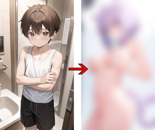 TSF:少年がシャワーを浴びて猫又○かゆになる