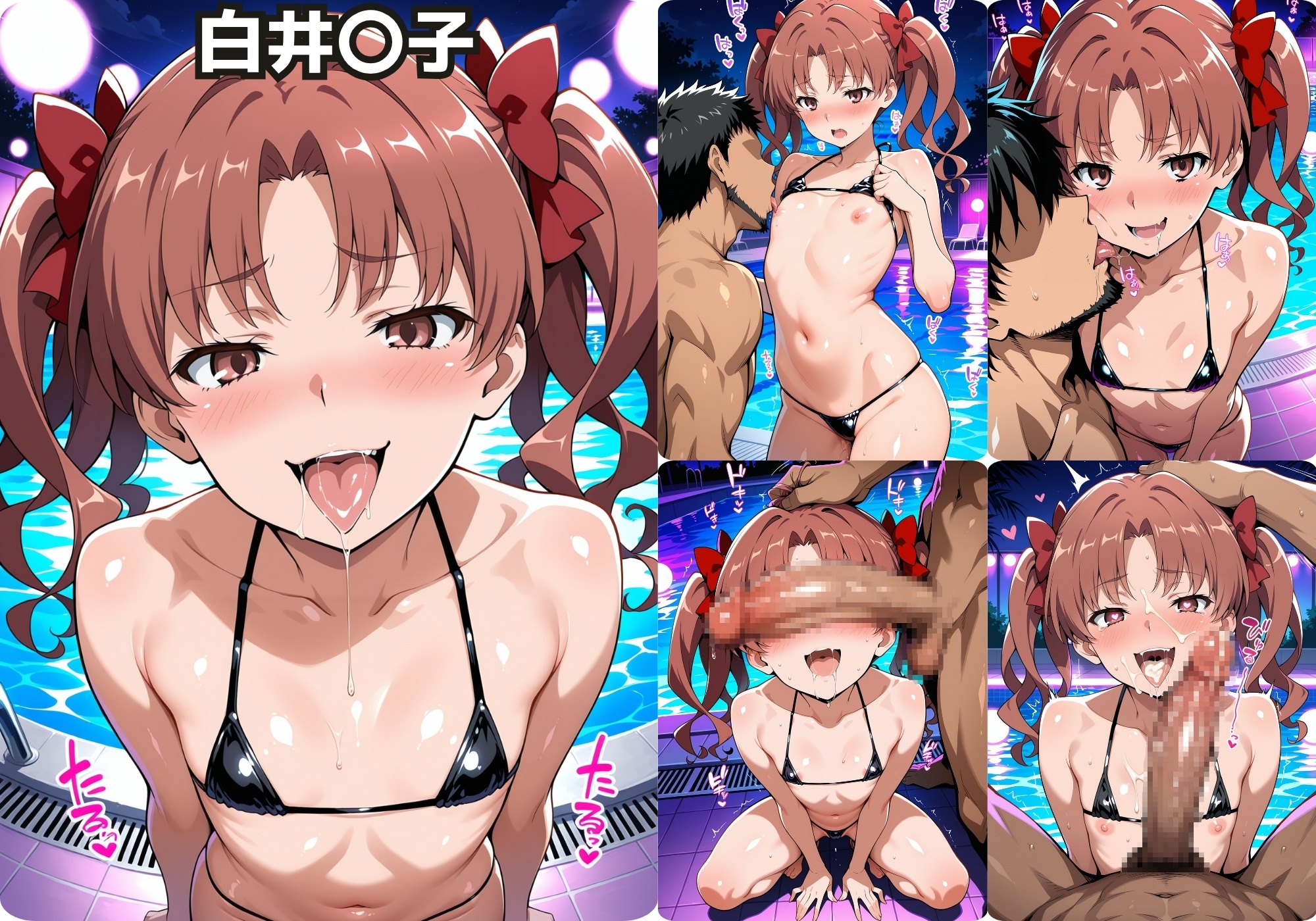 ナイトプールでガンギマるドスケベヒロイン食蜂〇折&御坂〇琴&白井〇子 – Preview 9