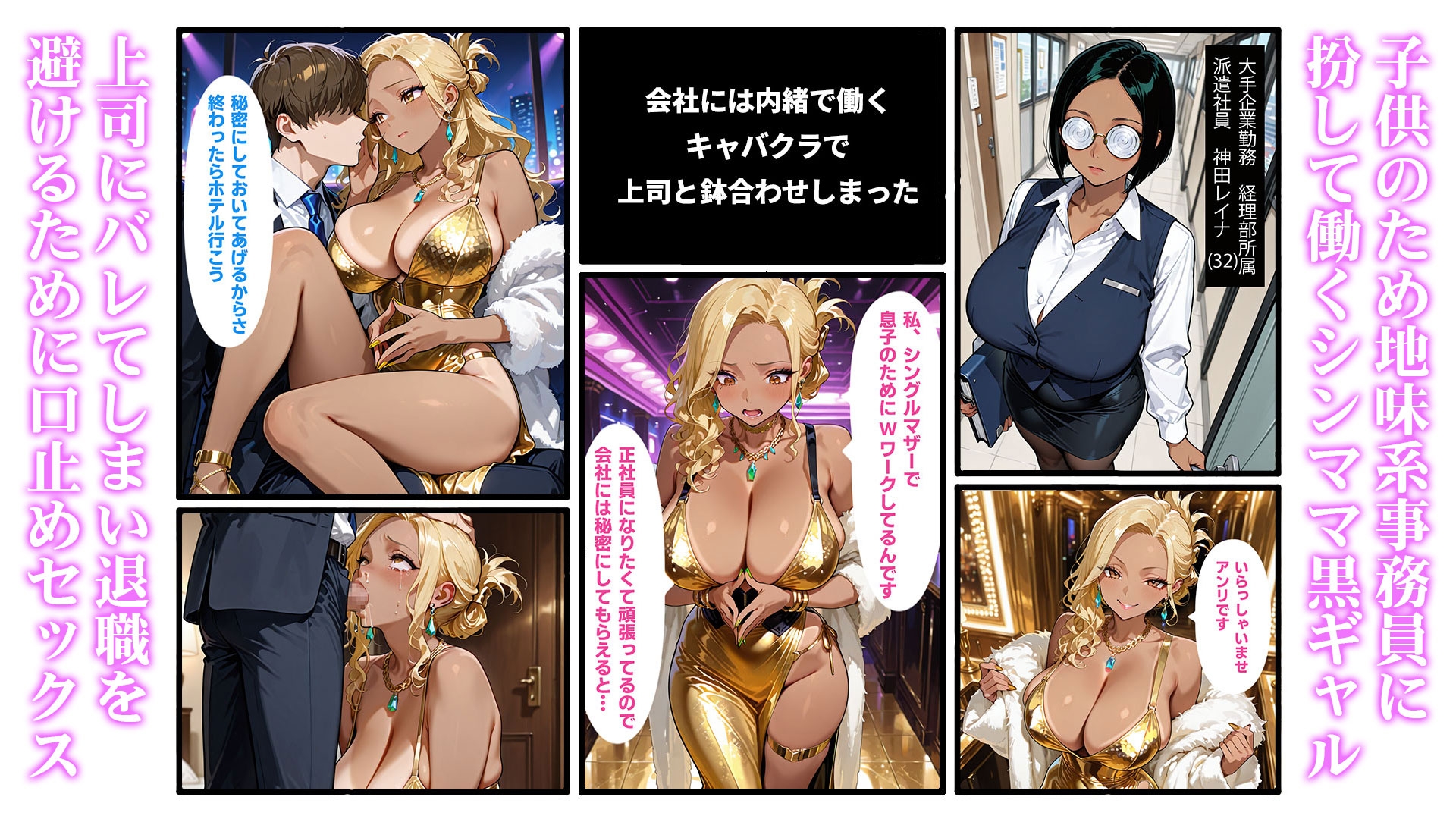 欲求不満な黒ギャルママたち メス堕ち連続絶頂 〜隣人のチンポに1日中イカされ続けたママ&上司に雌堕ち調教されたママ〜