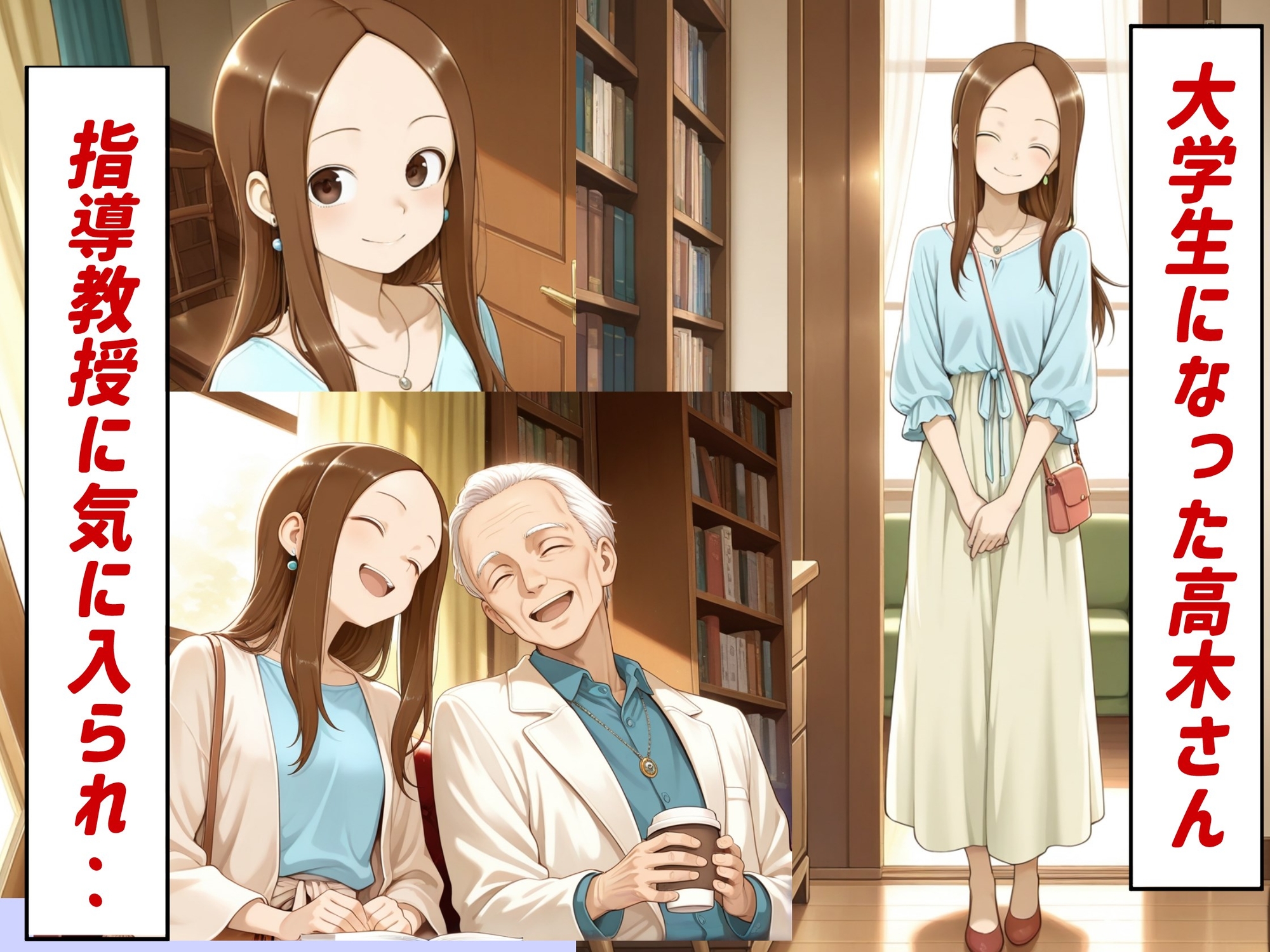 大学生高木さんと教授