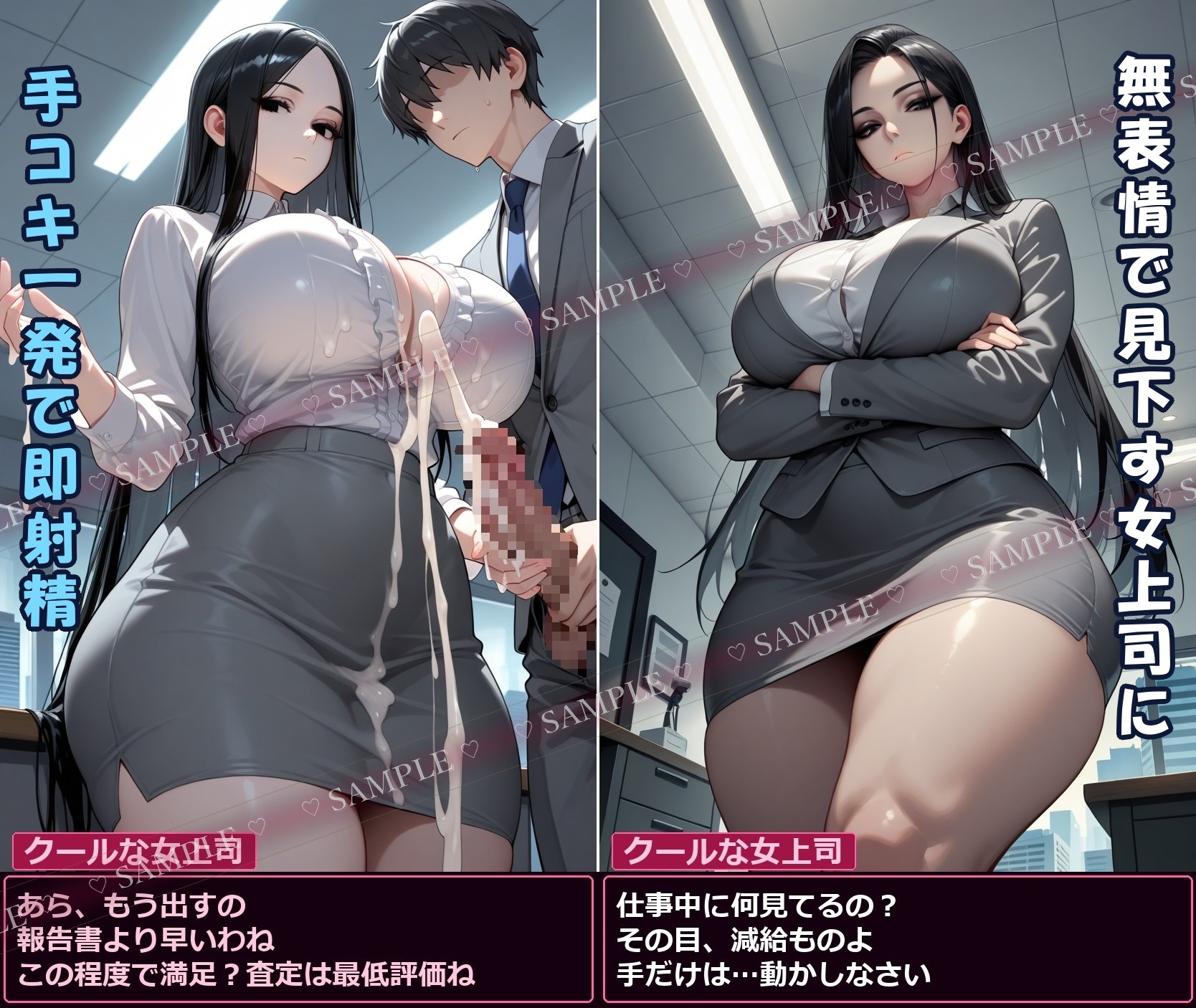 【無表情2コマ】塩対応のデカ女に淡々とヌかれる